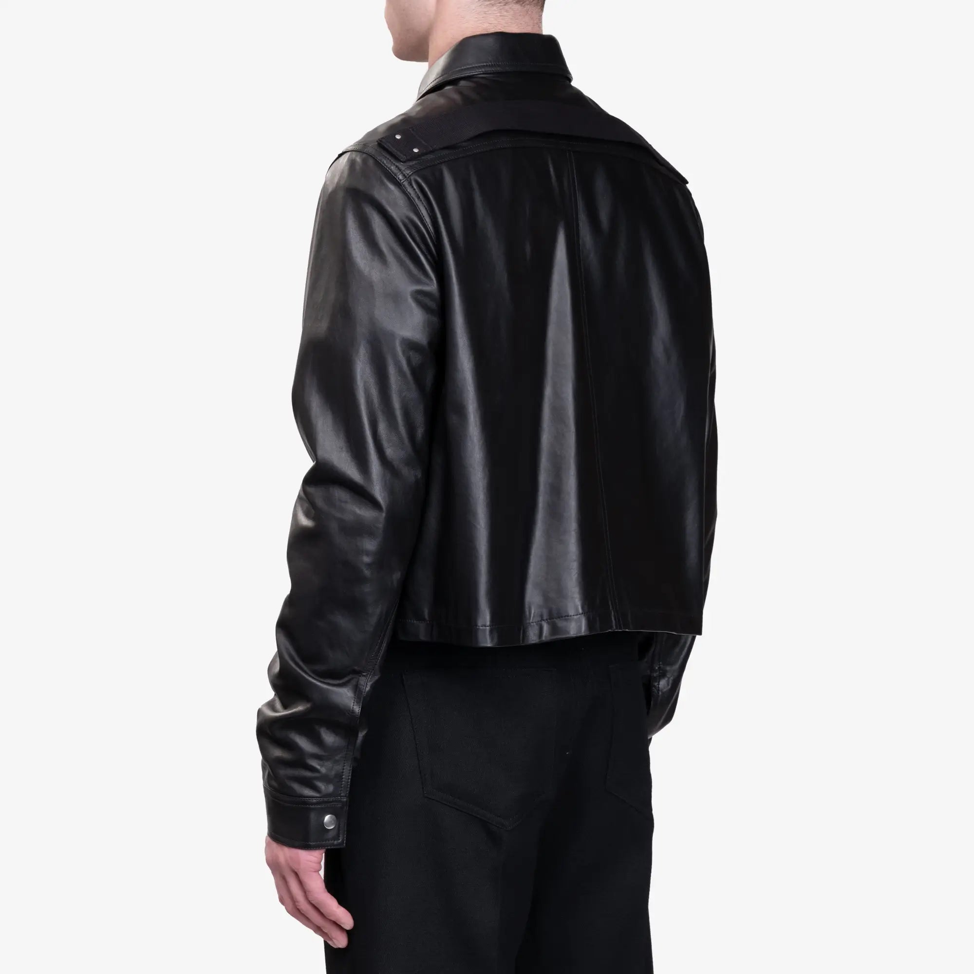 Rick Owens Alice Brad Leather Jacket Black - 4