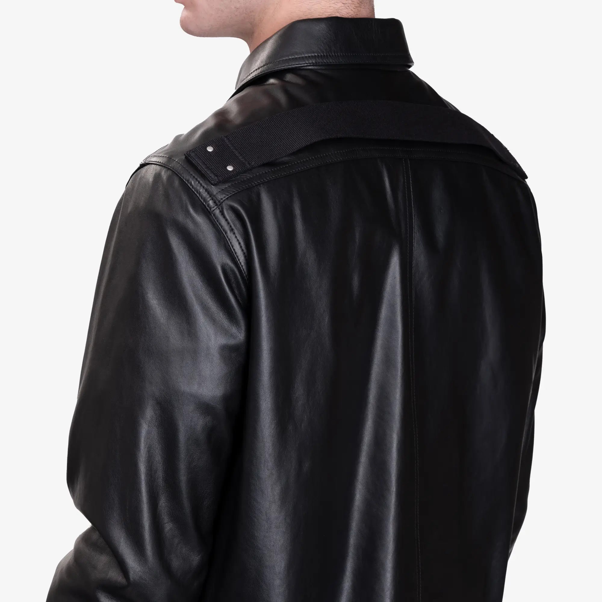 Rick Owens Alice Brad Leather Jacket Black - 6