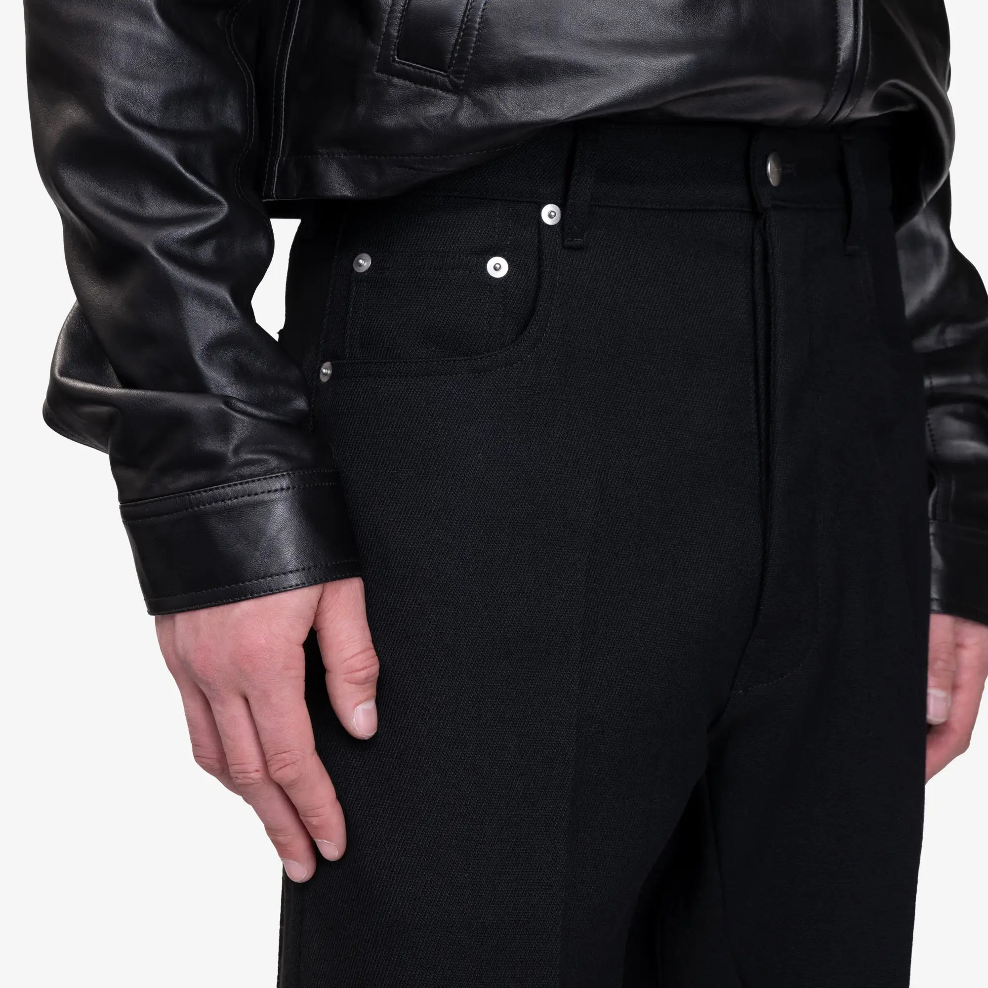 Rick Owens Geth Wool Pants Black - 5