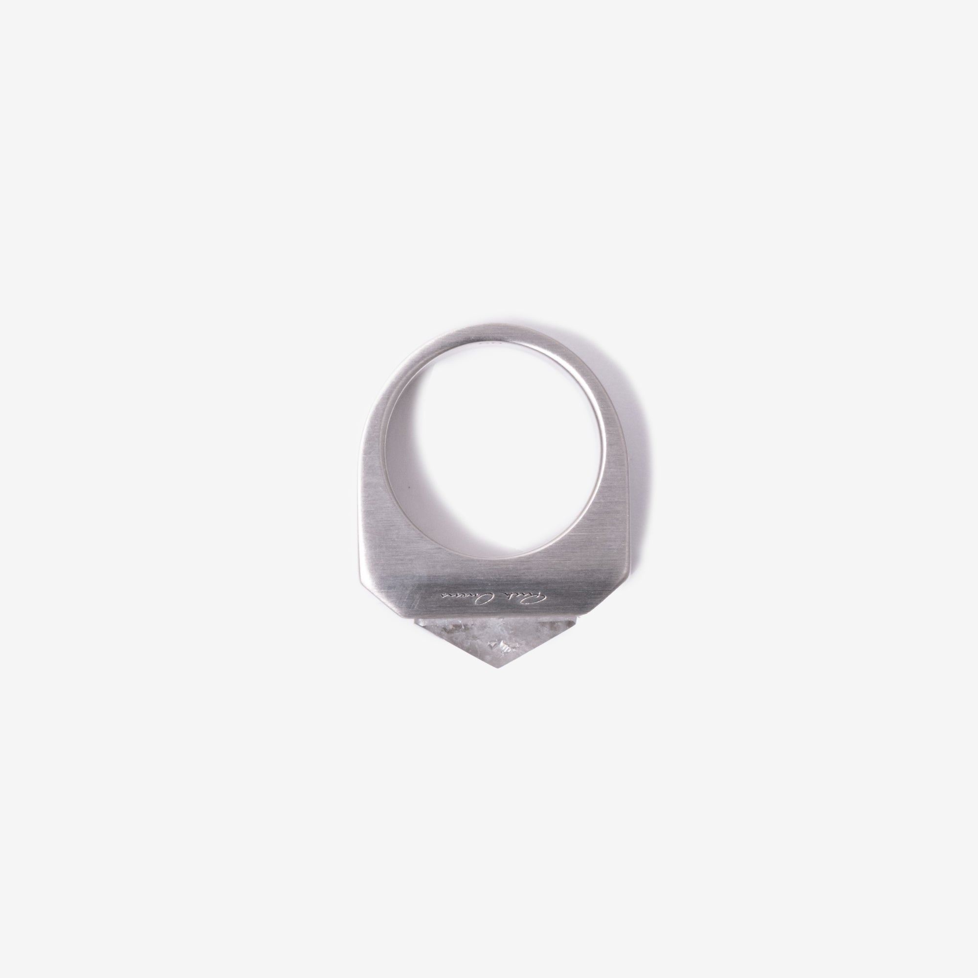 Rick Owens Crystal Pyramid Ring Palladio - 3