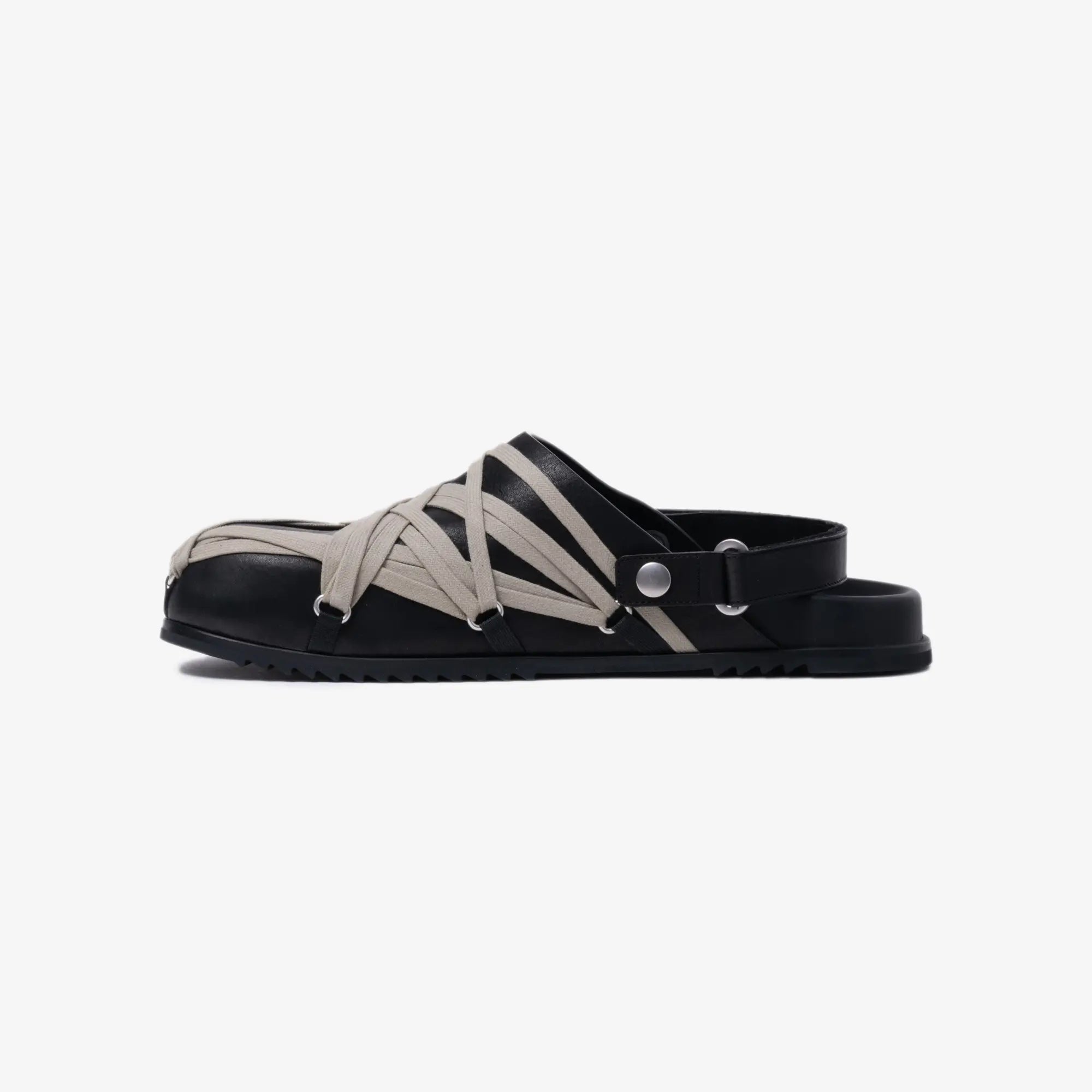 Rick Owens Megalace Leather Mules Granola - 4