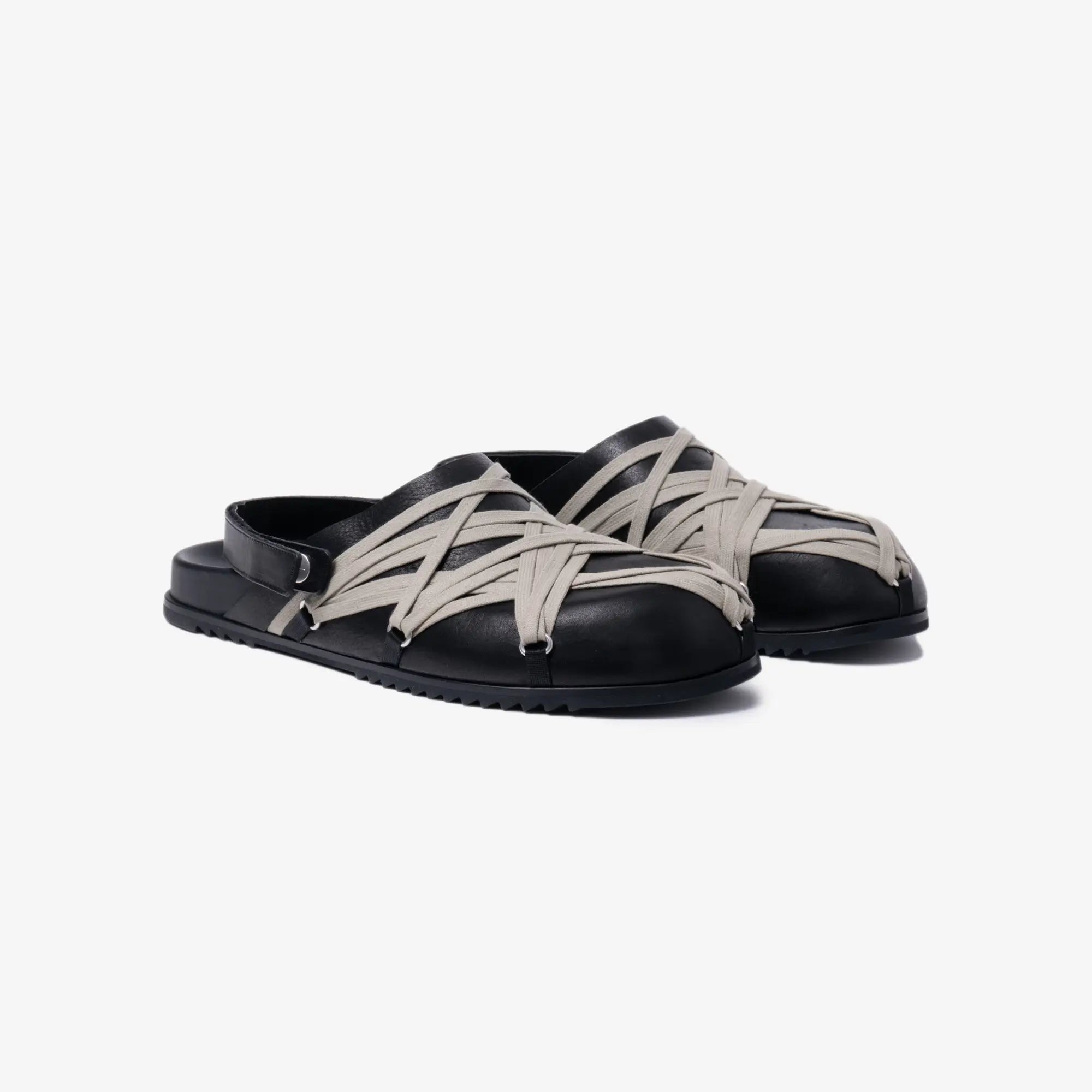 Rick Owens Megalace Leather Mules Granola - 1