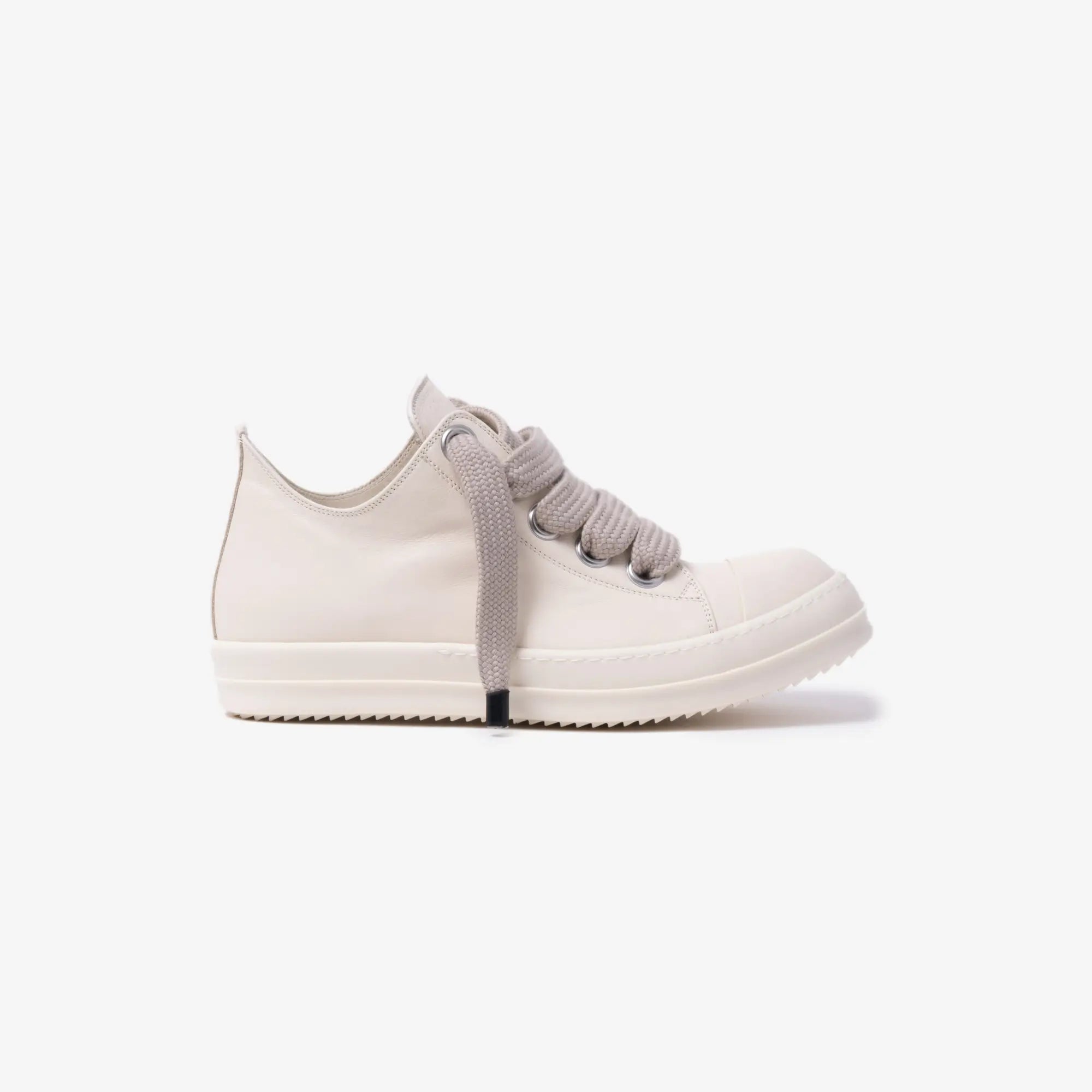 Rick Owens Jumbolace Low - Top Leather Sneakers Milk/Milk/Milk - 3