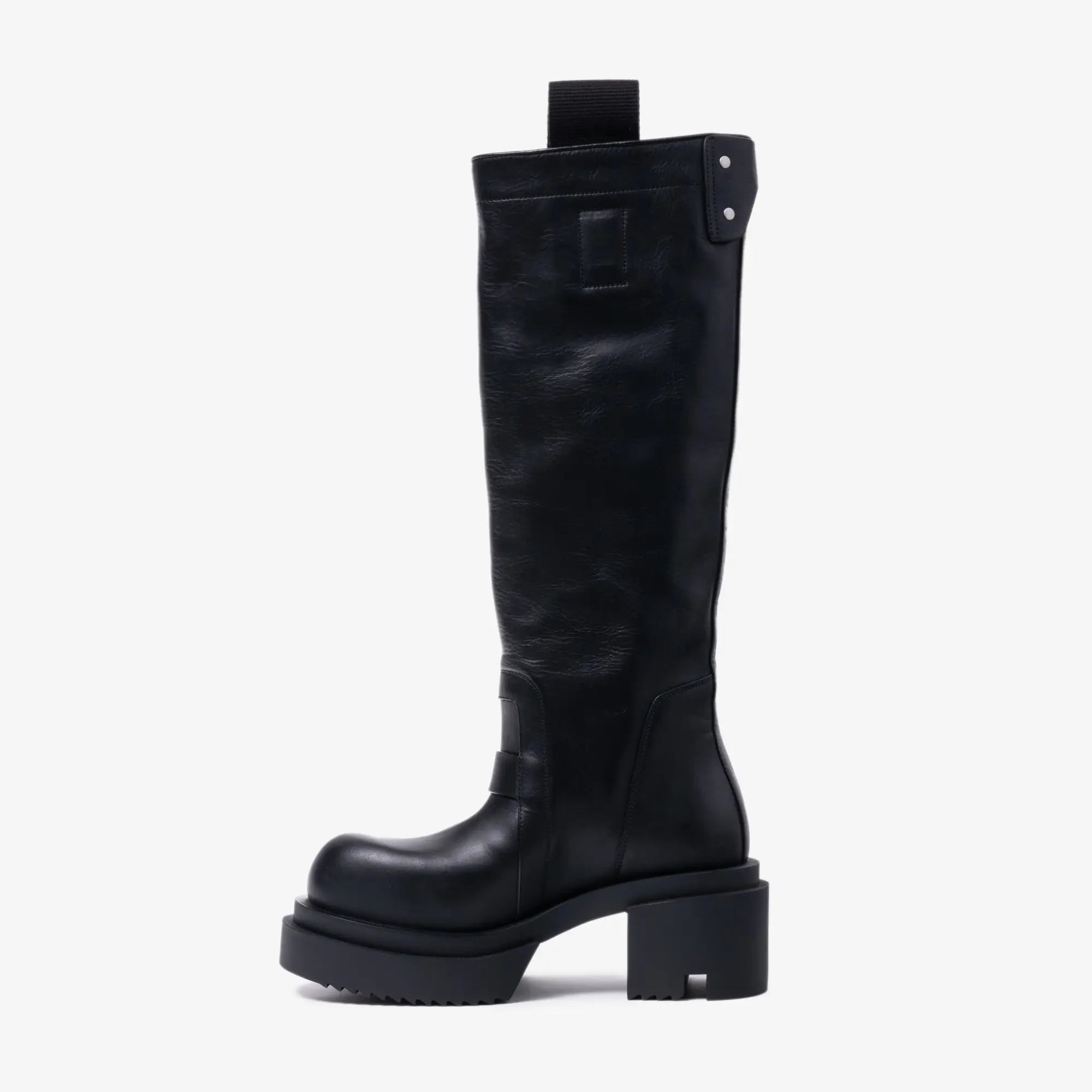 Rick Owens Womens Knee Pull On Bogun Leather Boots Black - 5