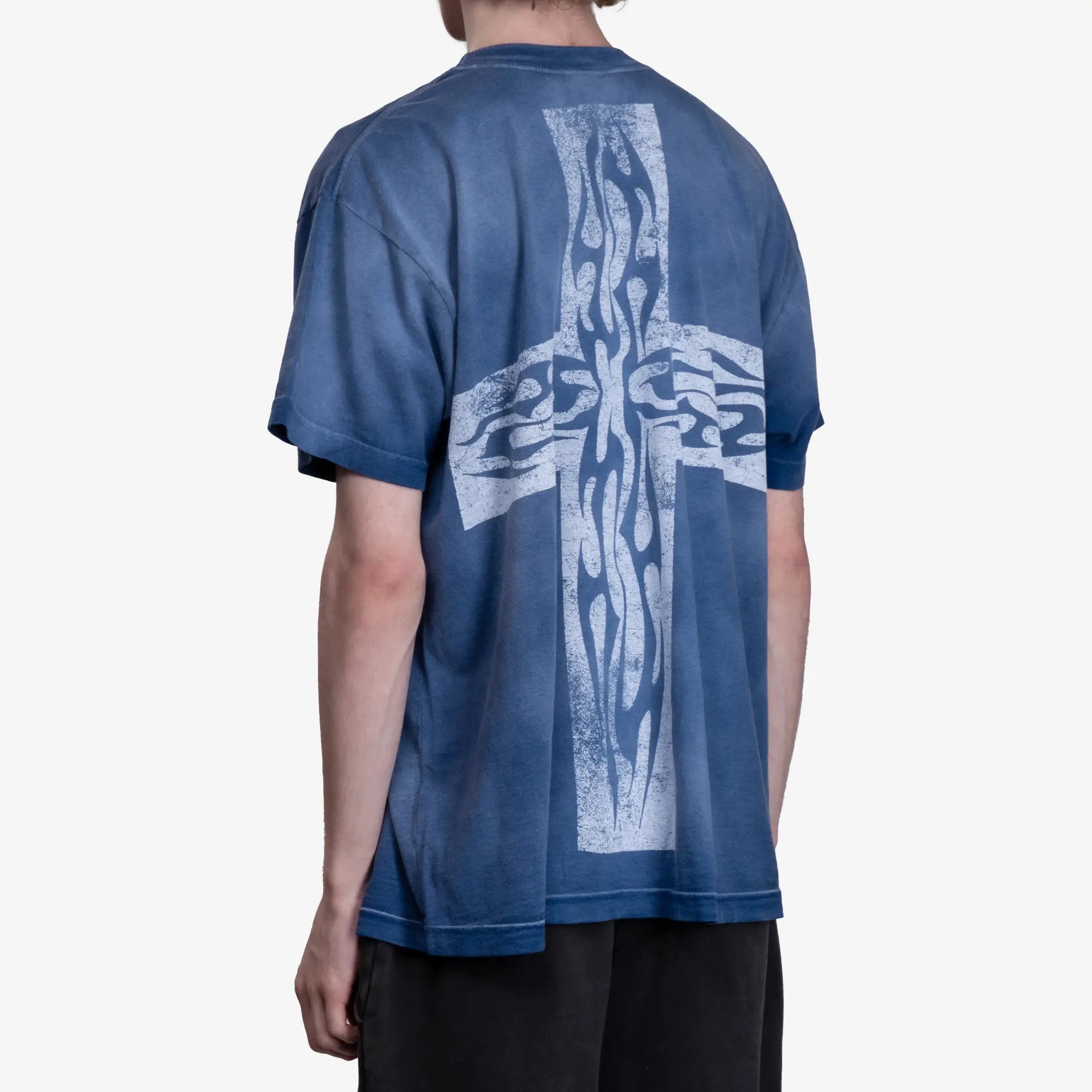 HELLSTAR Carry Your Cross T-Shirt Blue - 4