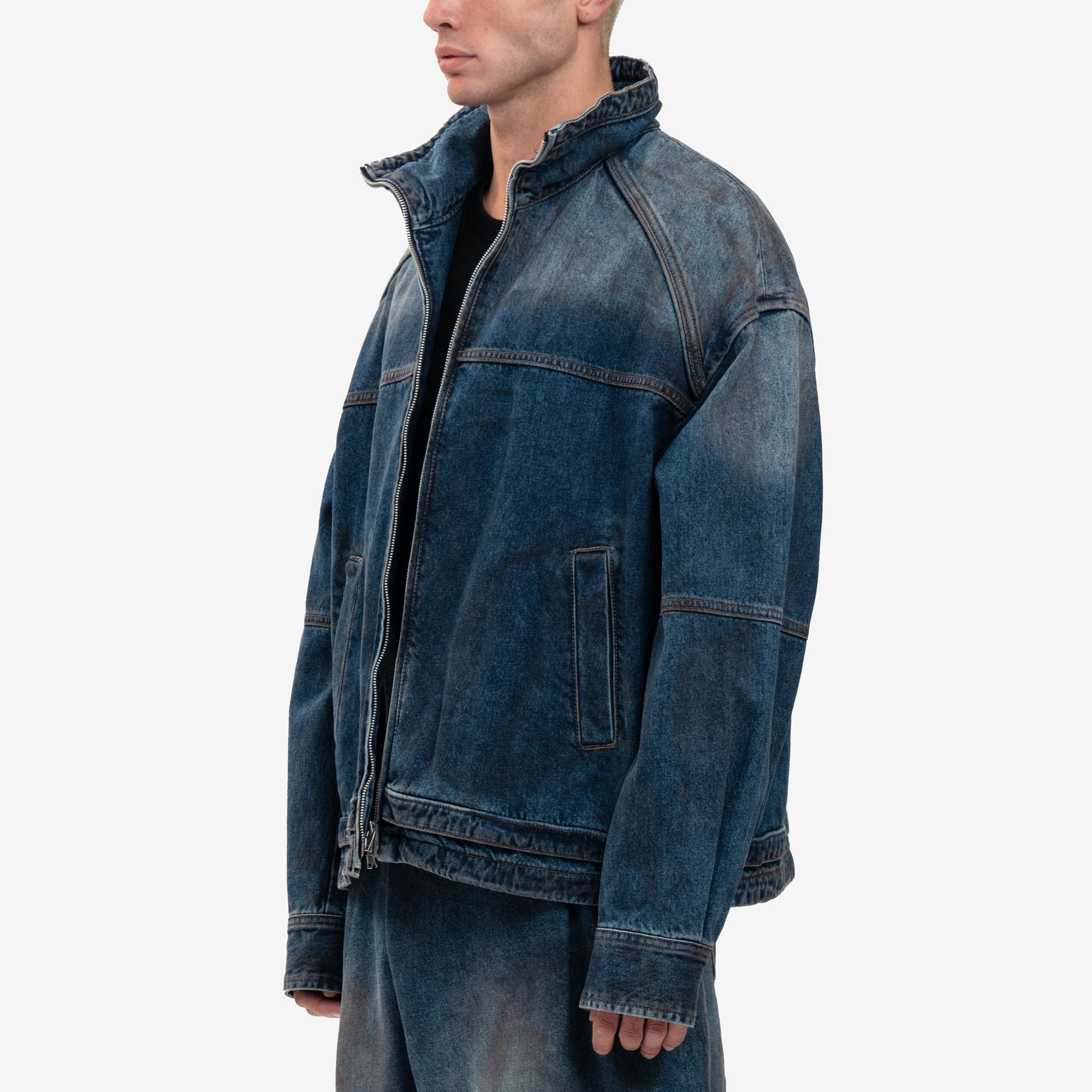 Photo of Juun.J Oil Washed Denim Jacket - 3