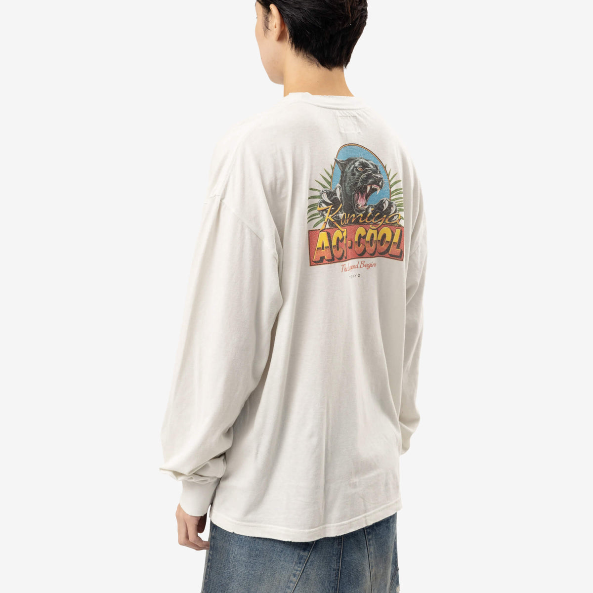 Kamiya Act Cool Panther Long Sleeve Pocket T-Shirt White-4