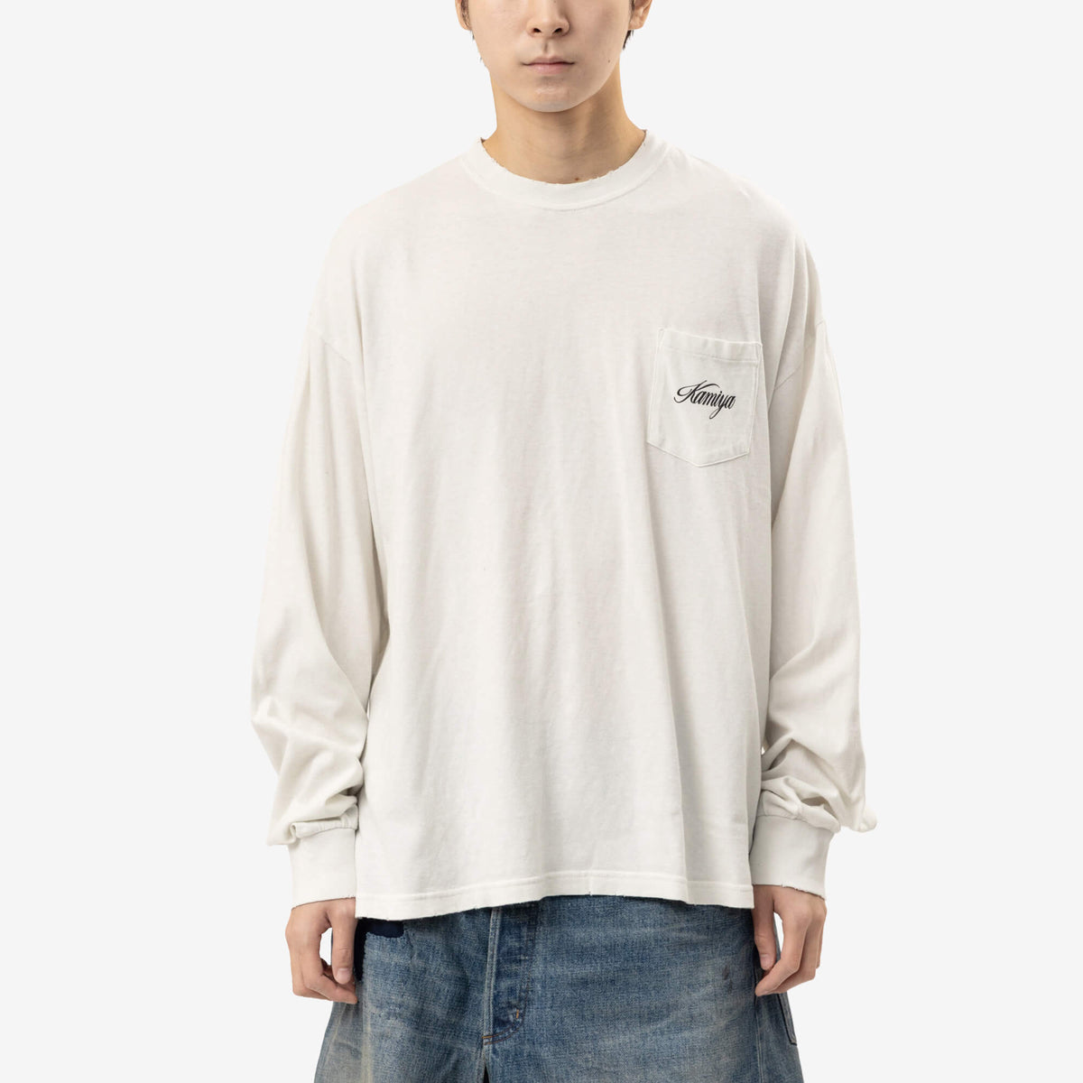 Kamiya Act Cool Panther Long Sleeve Pocket T-Shirt White-1