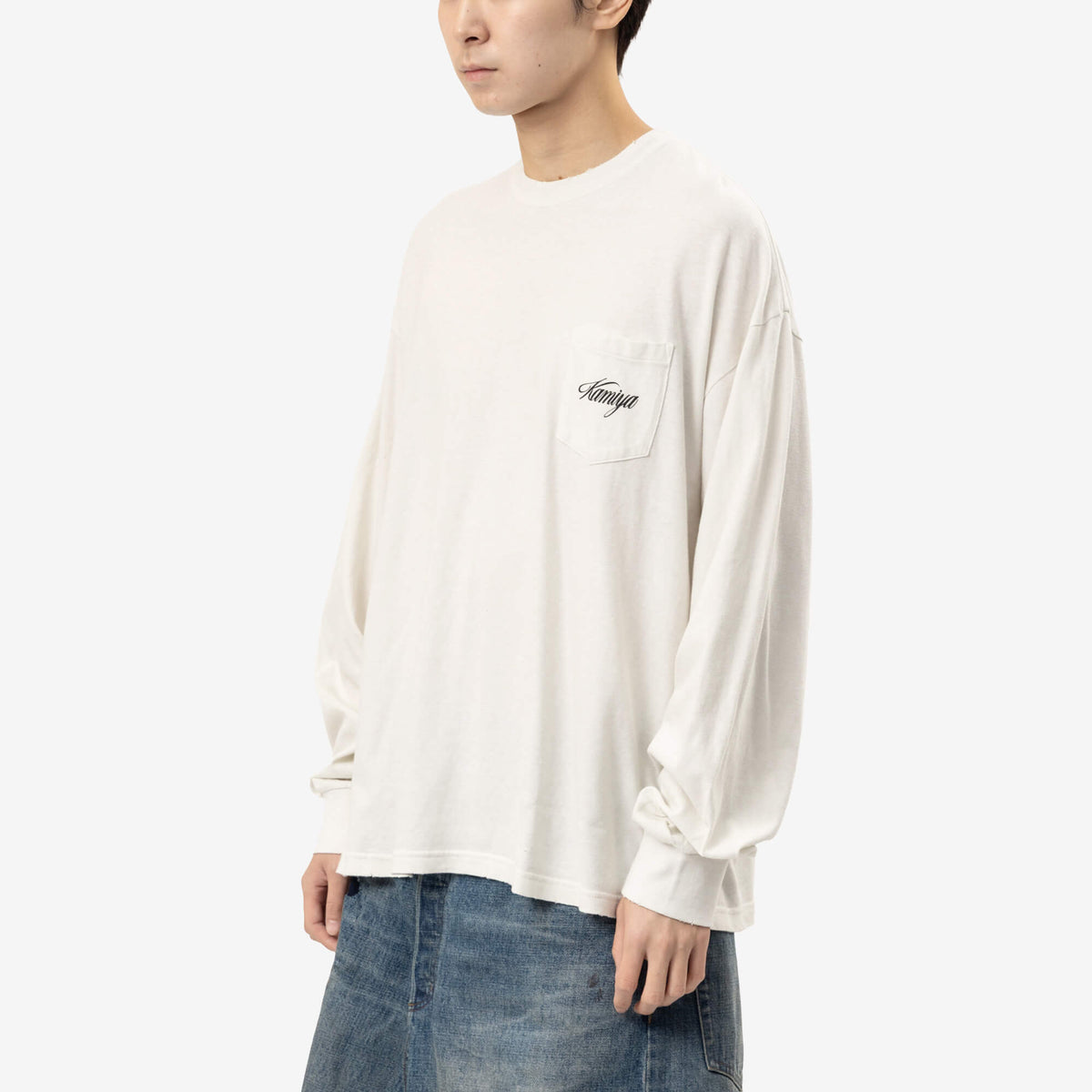 Kamiya Act Cool Panther Long Sleeve Pocket T-Shirt White-3