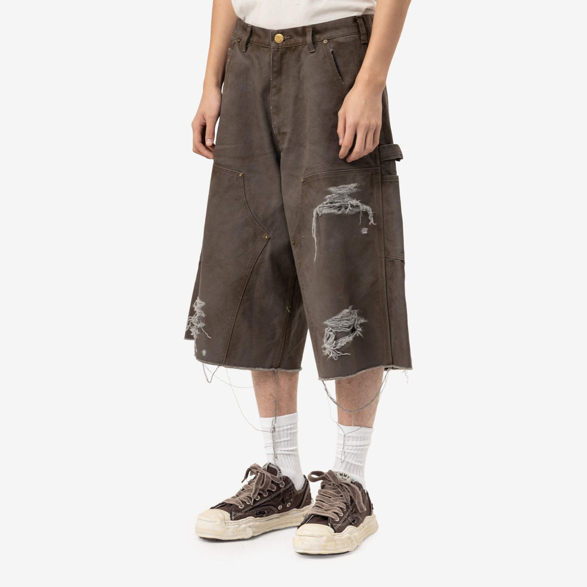 Kamiya Boro Duck Painter Bermuda Shorts Gray-3