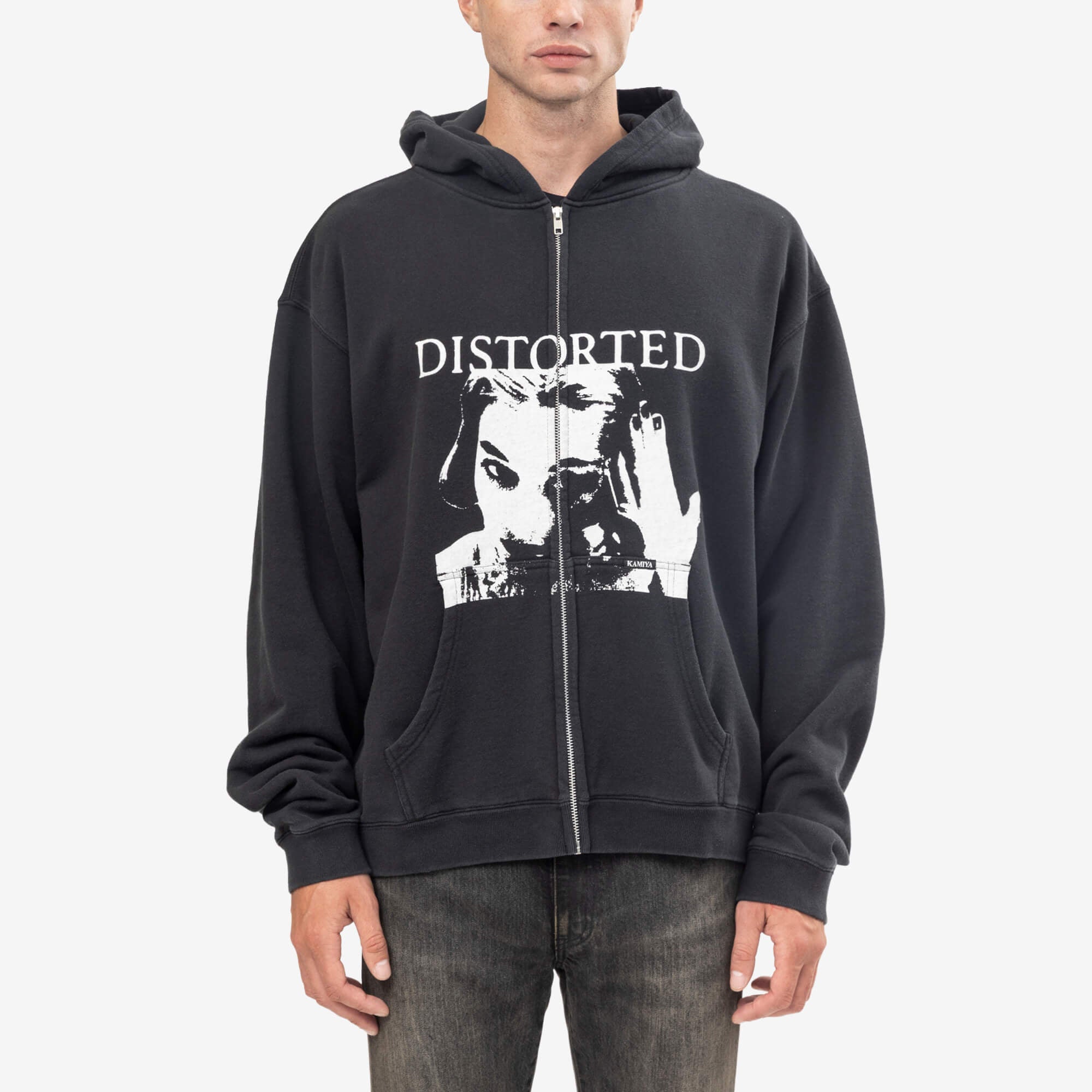 Kamiya Distorted Girl Zip Hoody Black-1