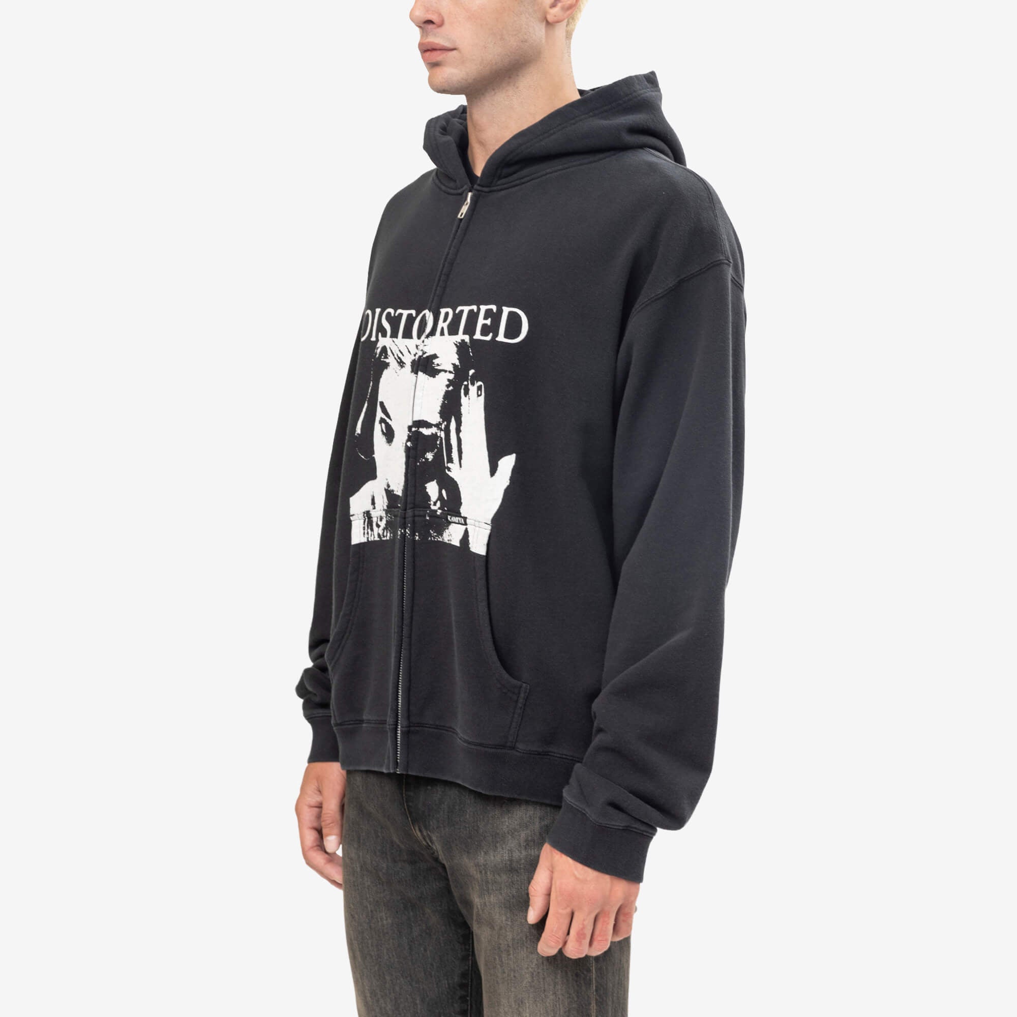 Kamiya Distorted Girl Zip Hoody Black-3