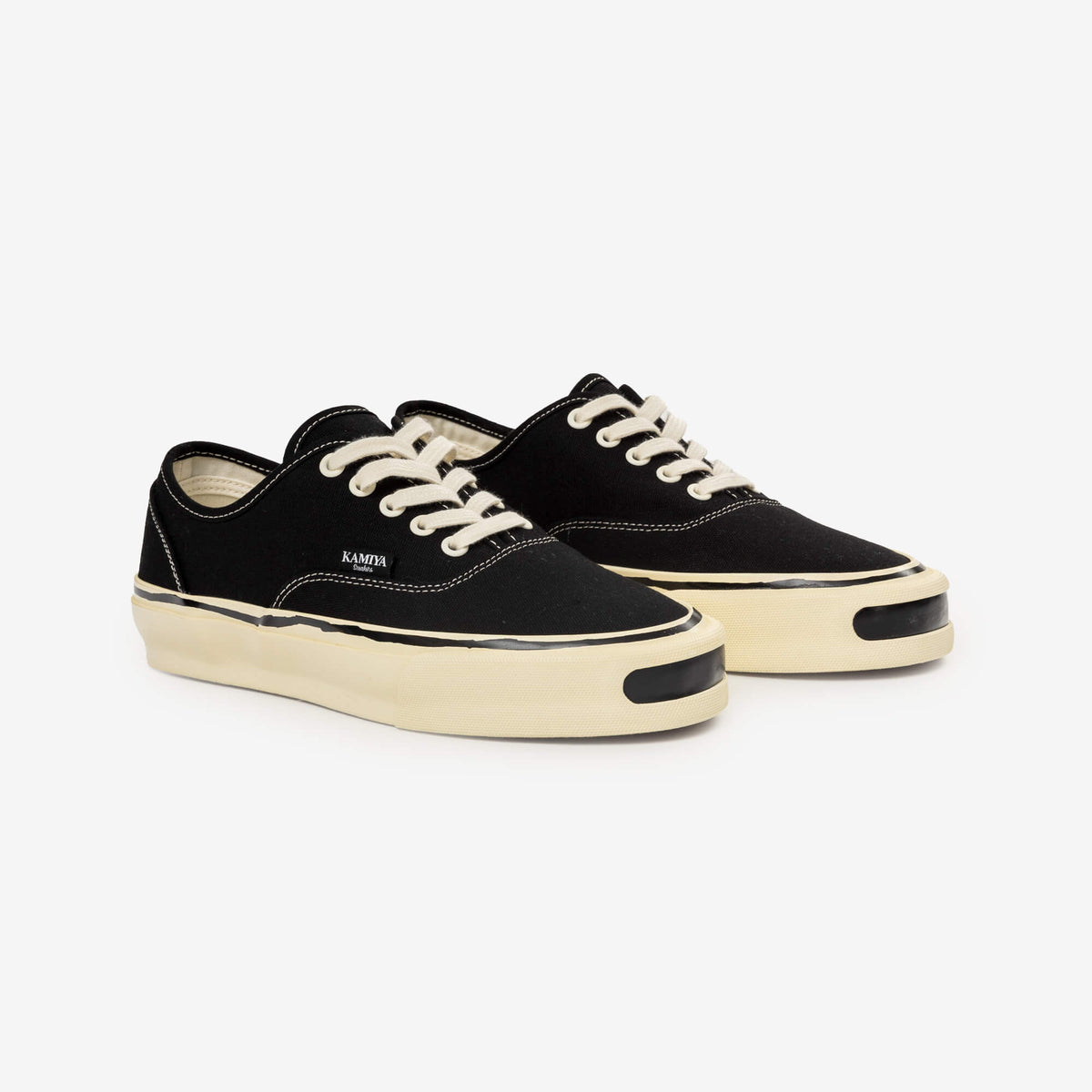 Kamiya Herc Aged Sole Vulcanized Sneakers Black-1