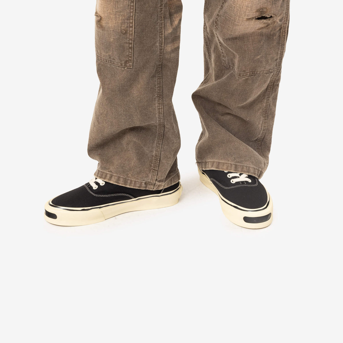 Kamiya Herc Aged Sole Vulcanized Sneakers Black-2