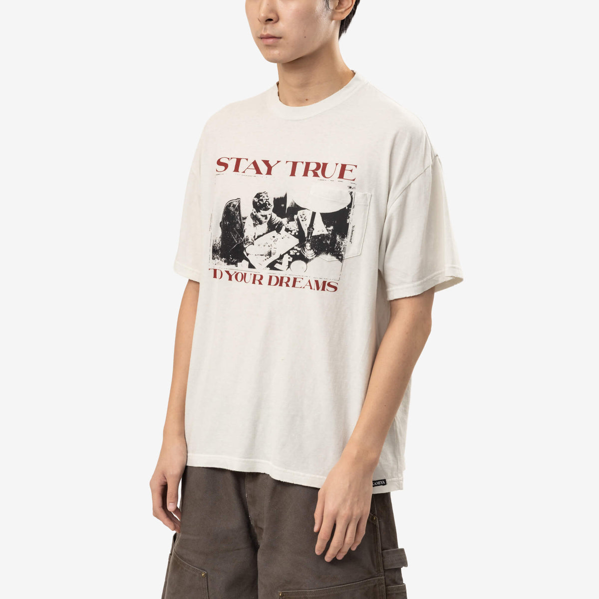Kamiya Stay True To Your Dreams Pocket T-Shirt White-3
