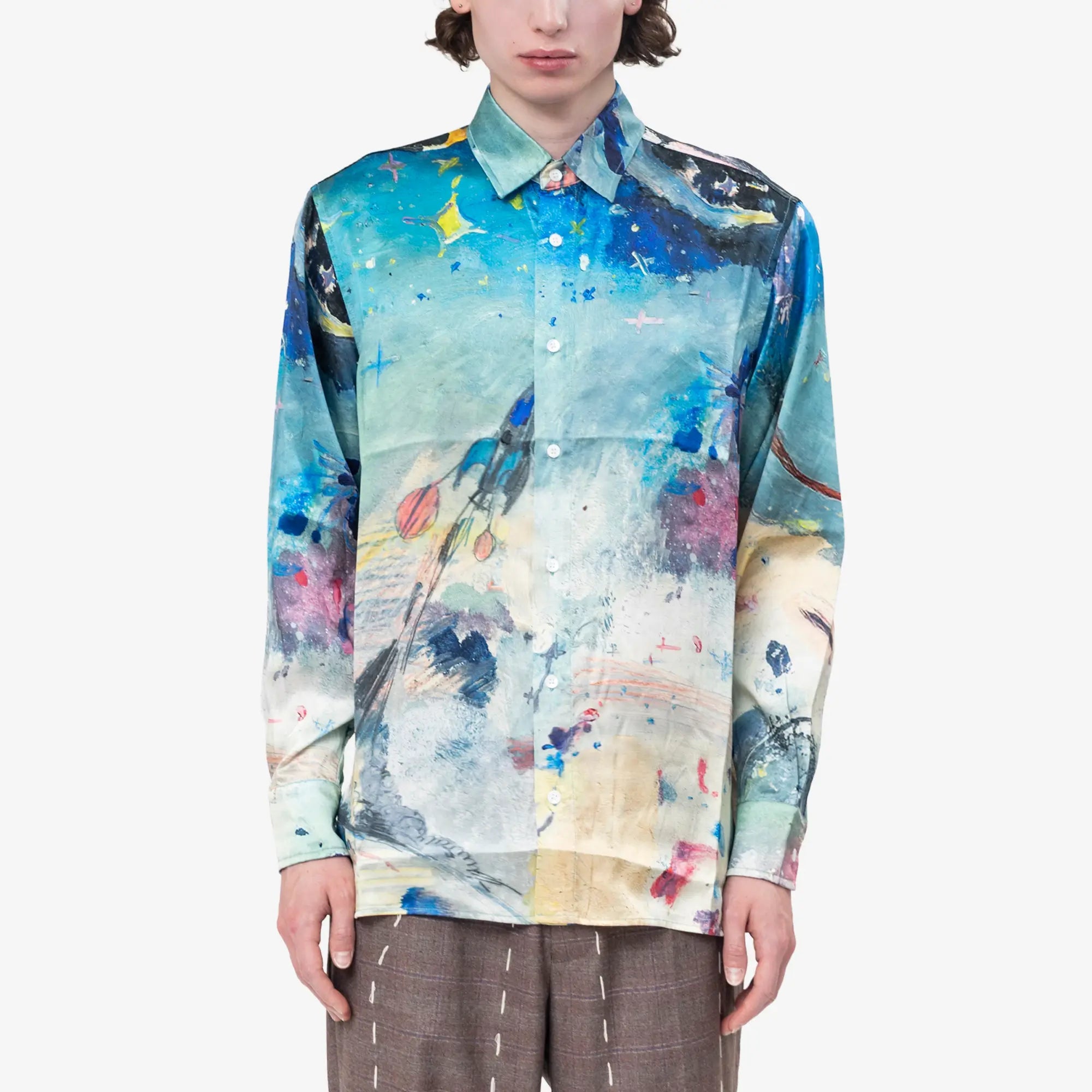 KidSuper Book Page Silk Shirt Multi - 1