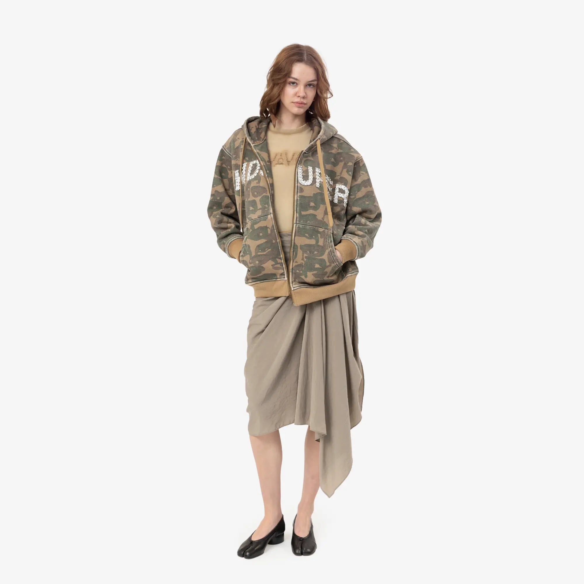 KidSuper Face Camo Hoody Dark Green - 2