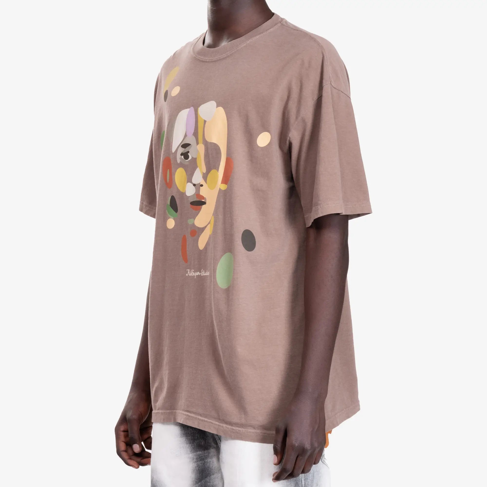 KidSuper Face Mask T-Shirt Brown - 3