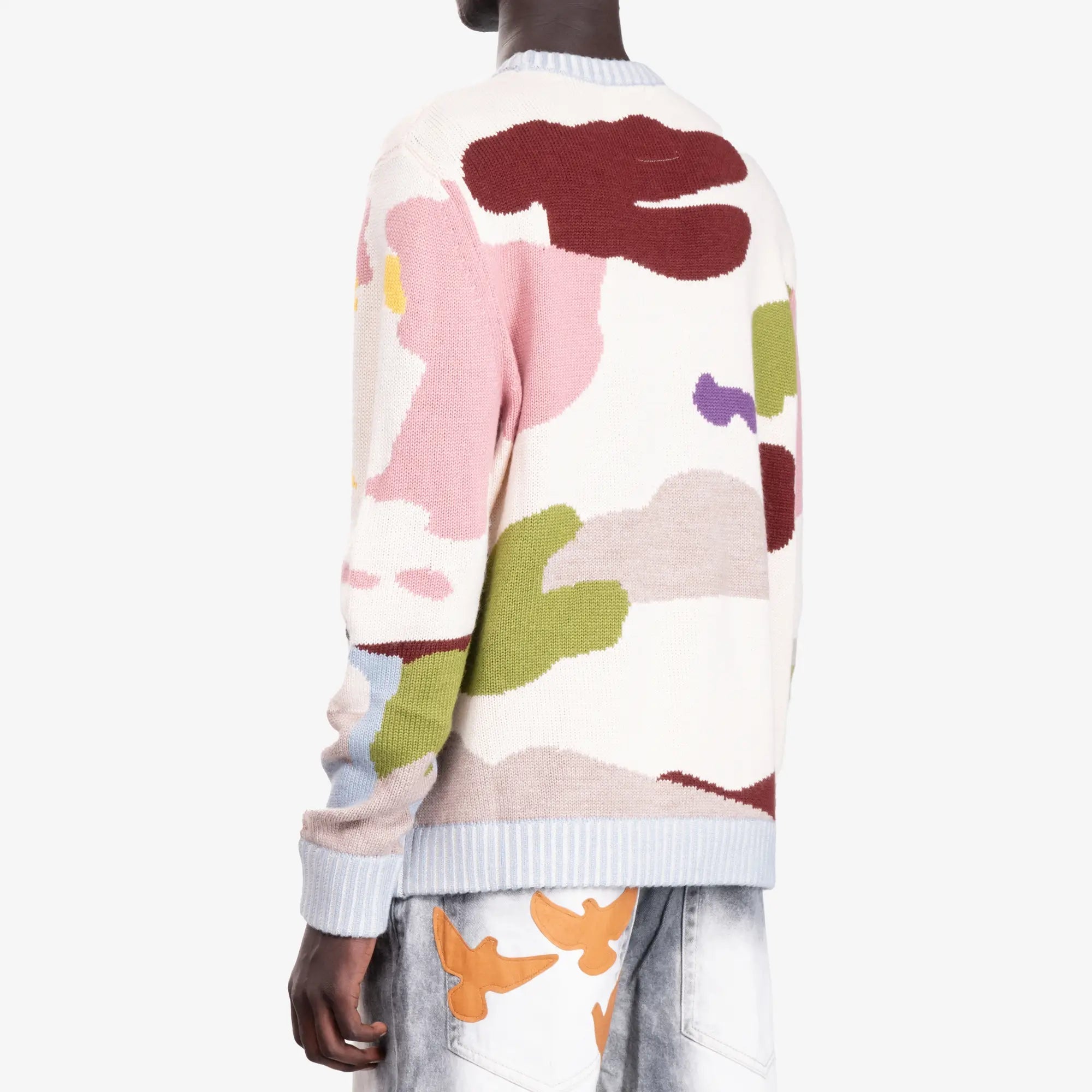 KidSuper Hand Emb Jacquard Girl Face Sweater Multi - 4