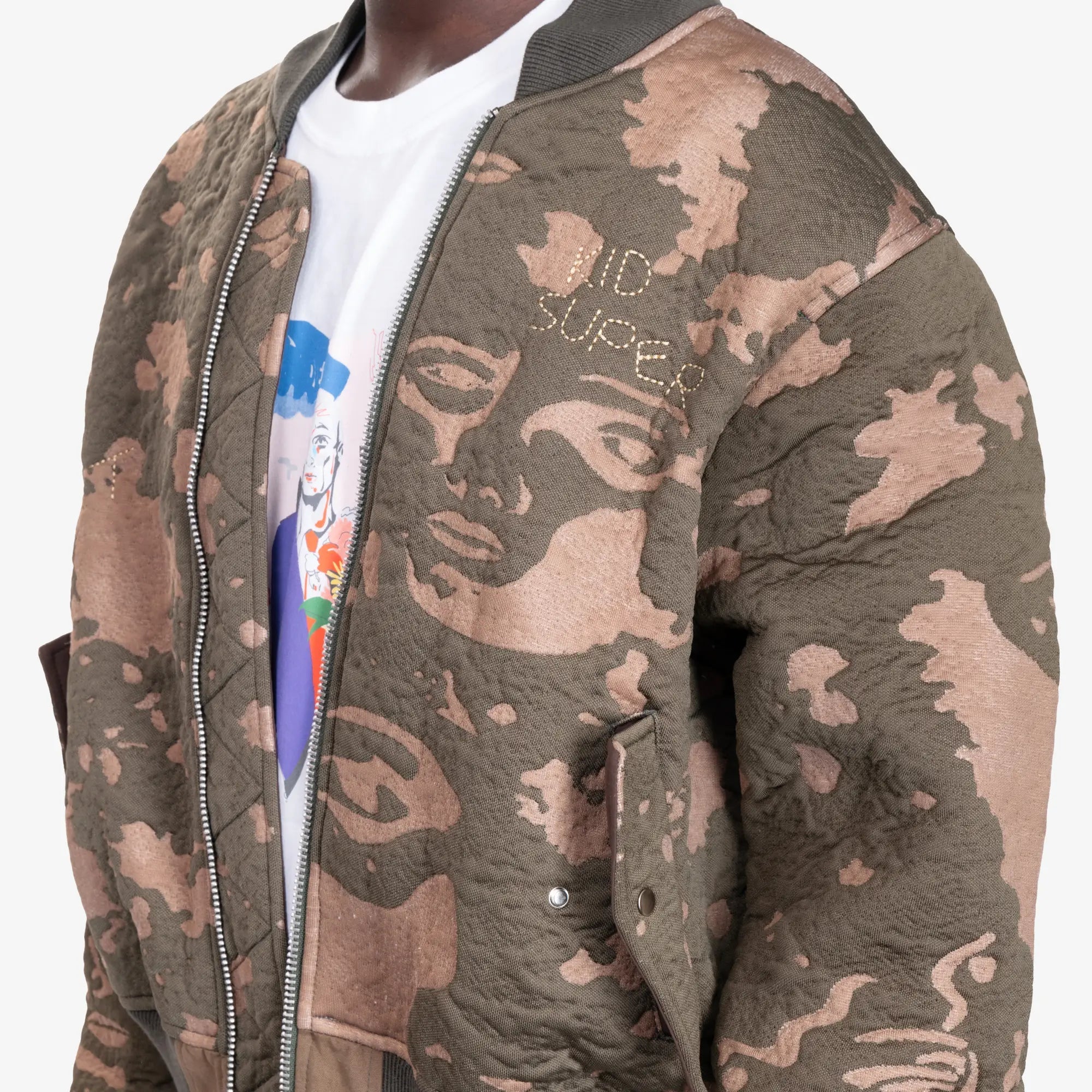 KidSuper Piet 3D Knit Bomber Jacket Camo - 5