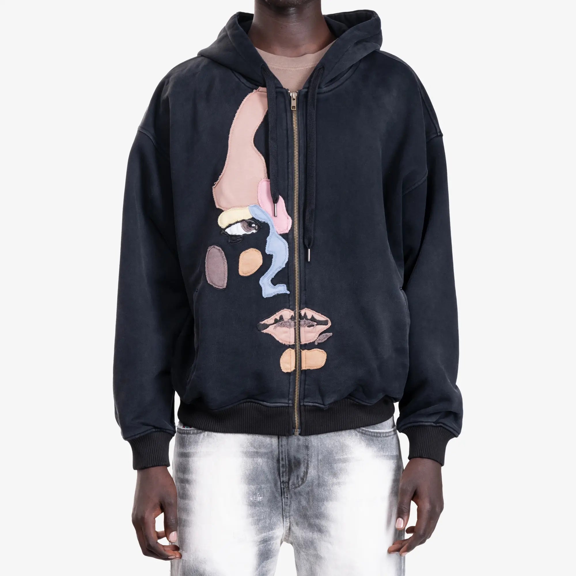 KidSuper Side Eye Face Hoodie Black - 1