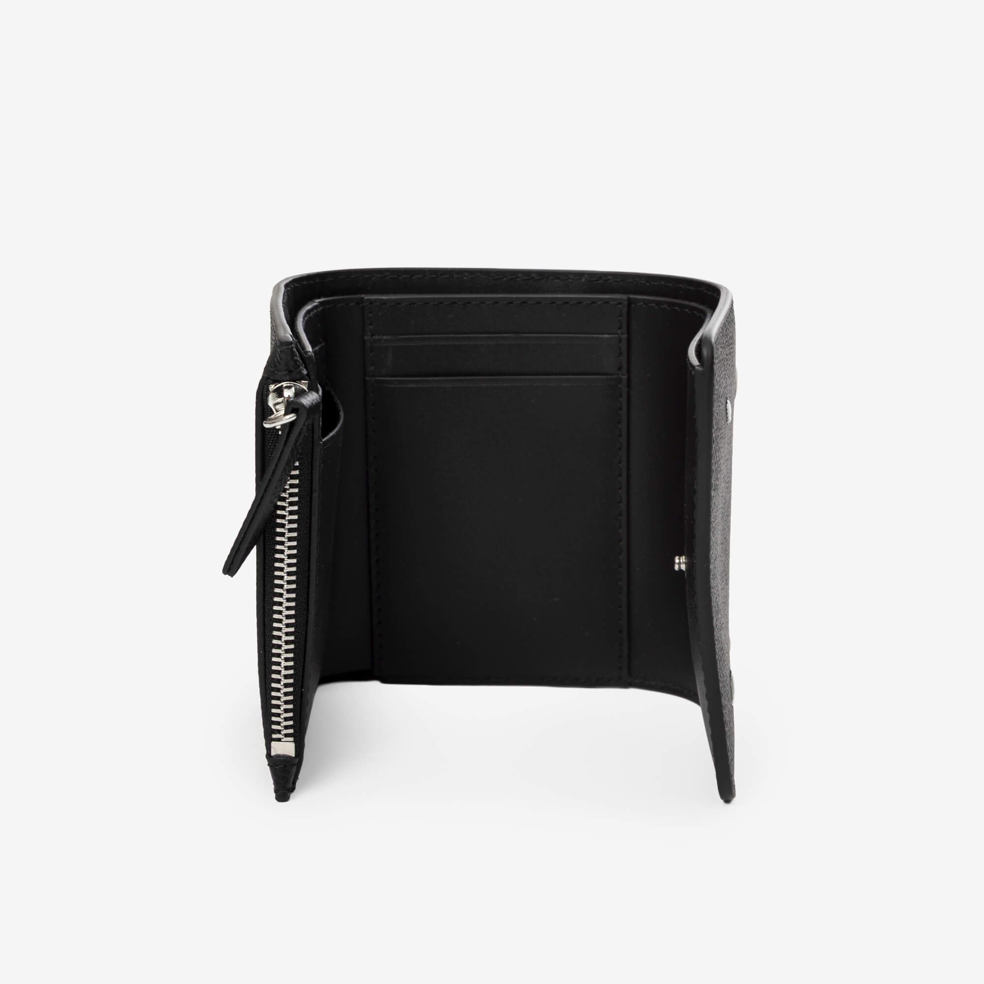 Maison Margiela Four Stitches Clip 3 Zip Wallet Black - 2
