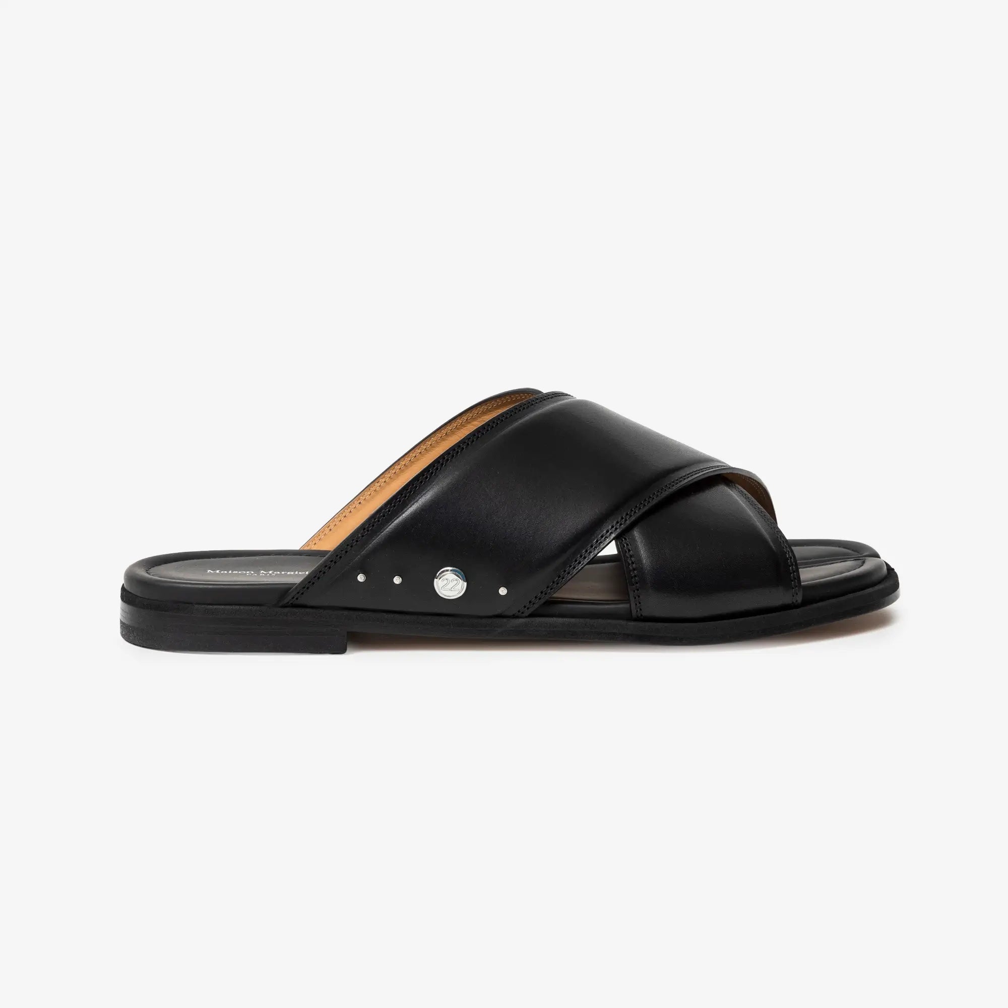 Maison Margiela Tabi Numbers Crossed Sandal Black - 4