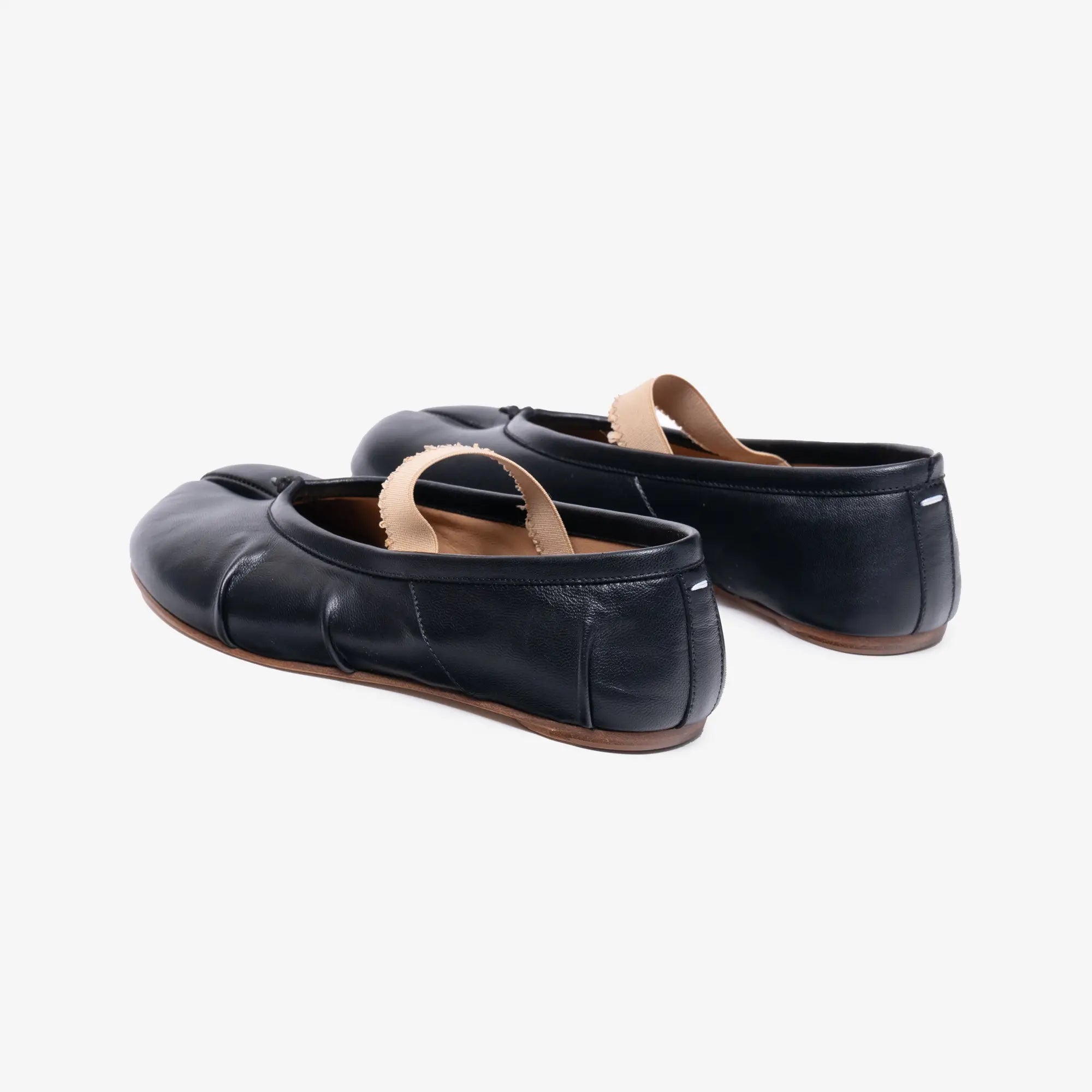 Maison Margiela Womens Elastic Tabi Ballerina Flats Black - 3
