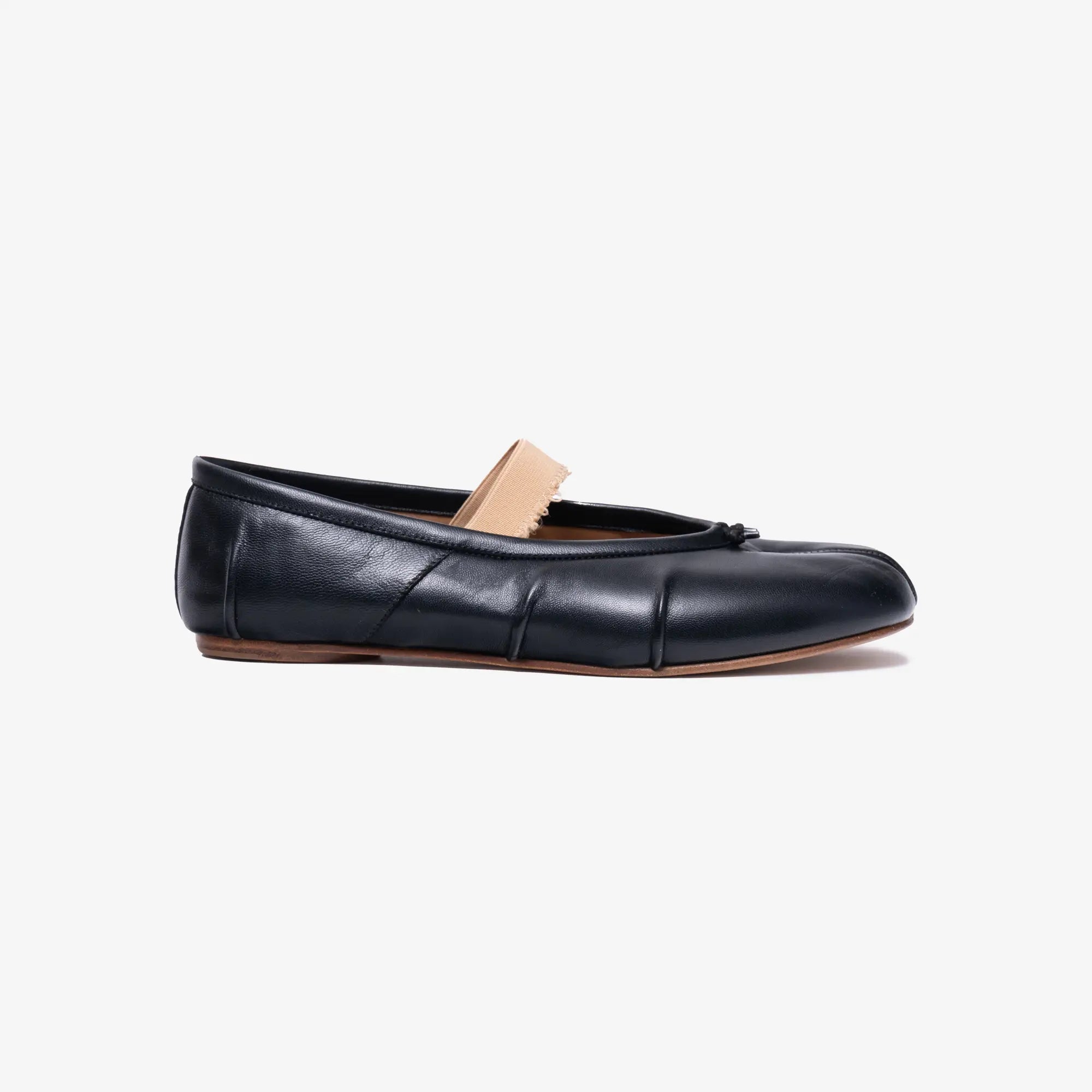 Maison Margiela Womens Elastic Tabi Ballerina Flats Black - 4