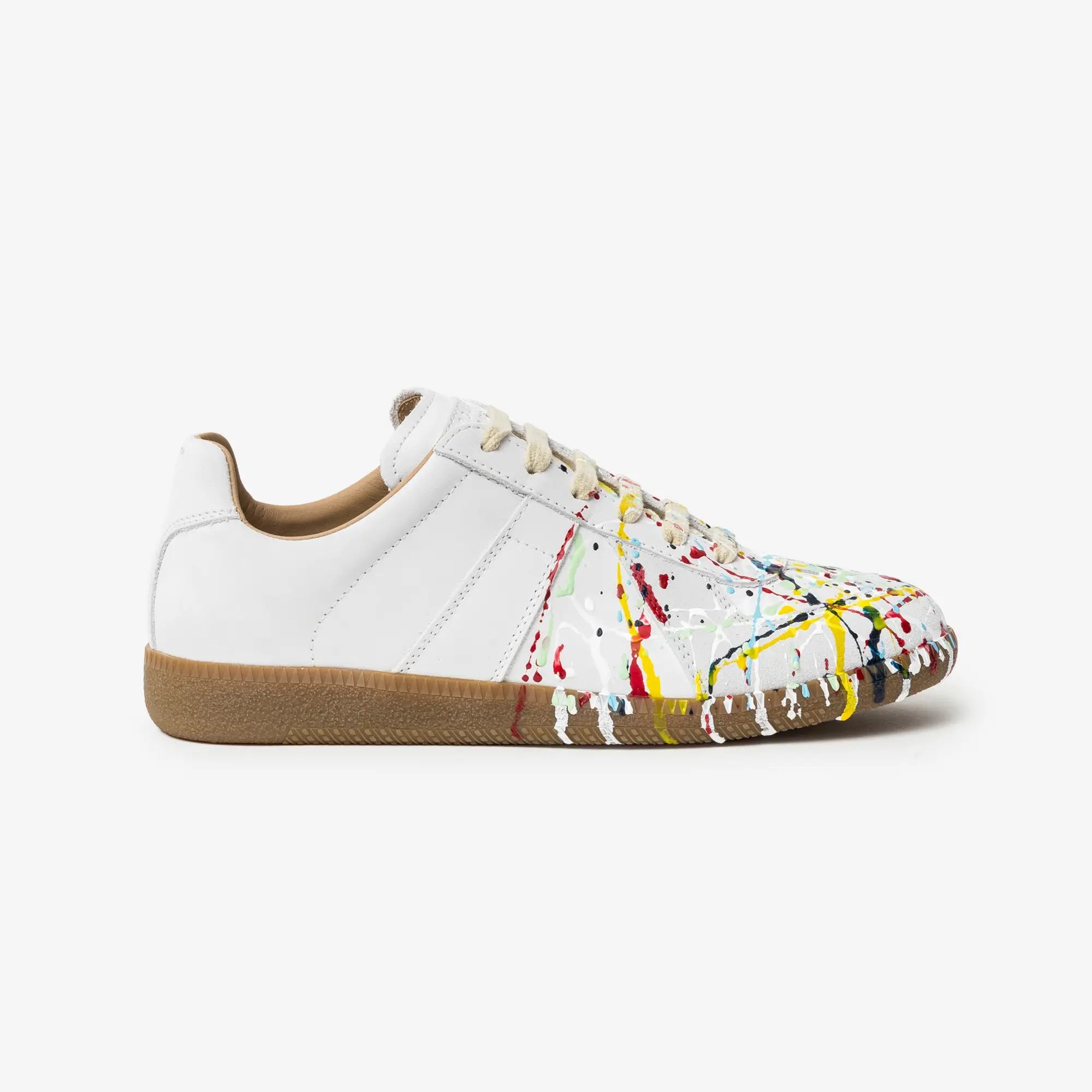 Maison Margiela Womens Paint Replica Sneakers White - 3
