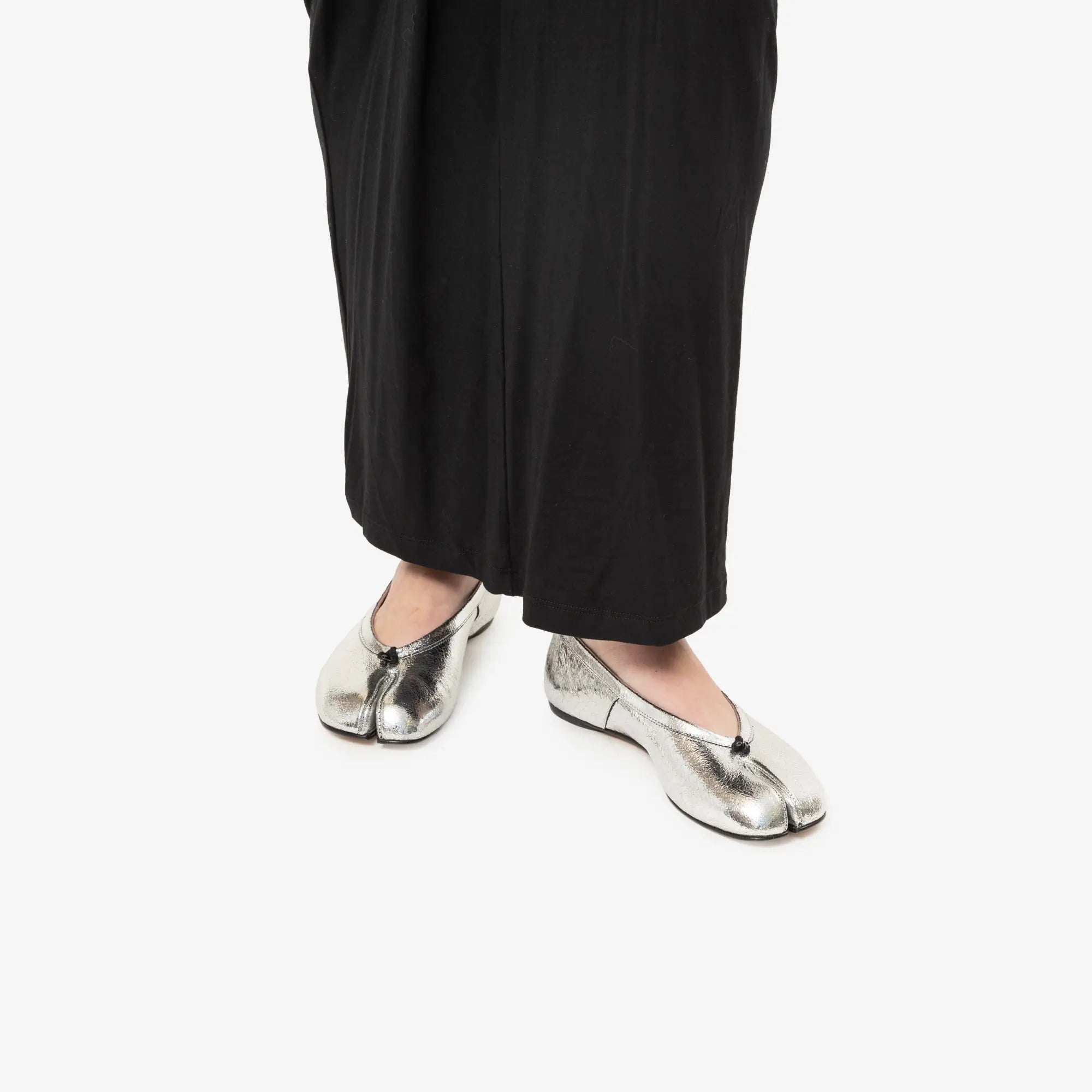 Maison Margiela Womens Tabi Broken Mirror New Ballerina Silver - 2