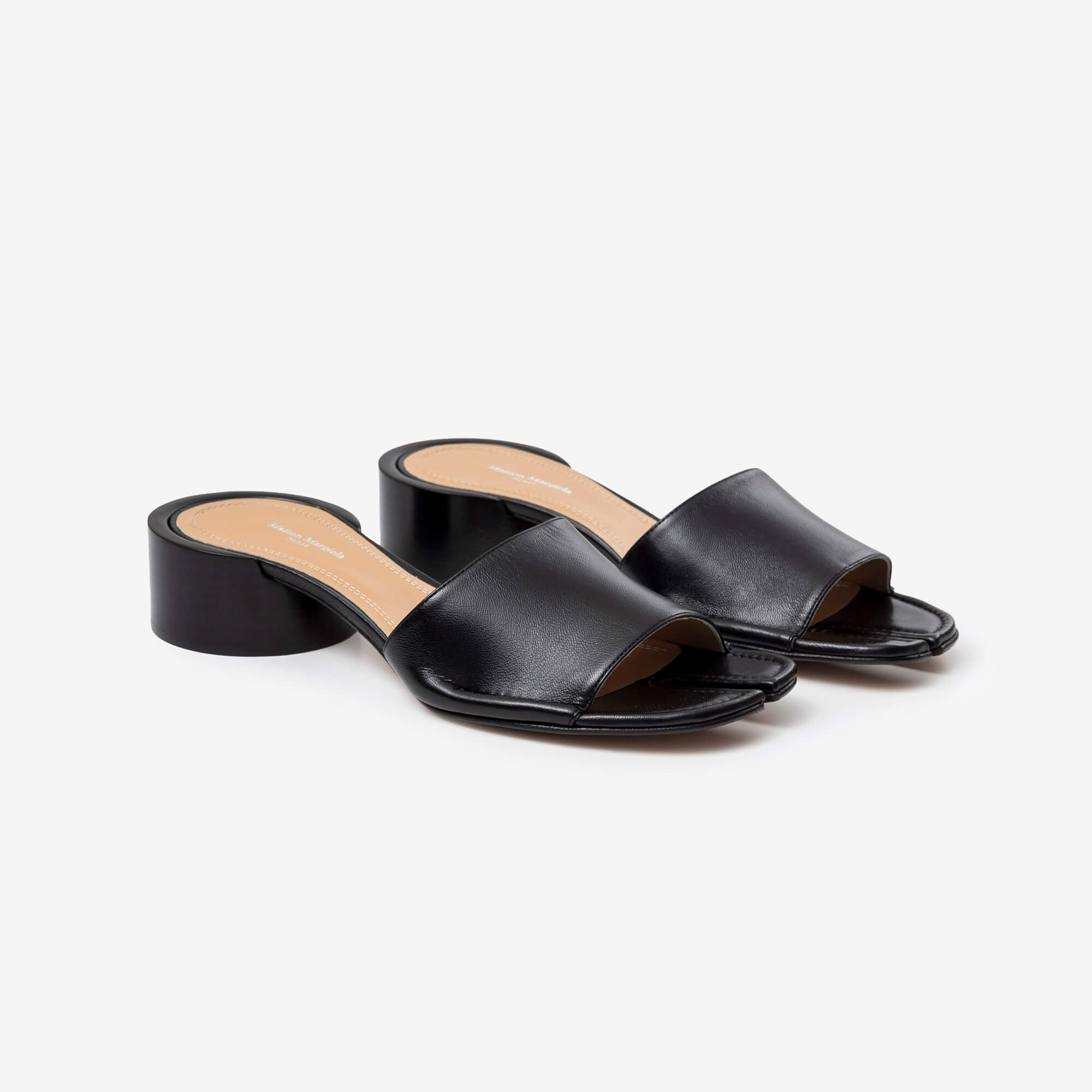 Maison Margiela Womens Tabi Mule Heel Sandals H30 Black-1