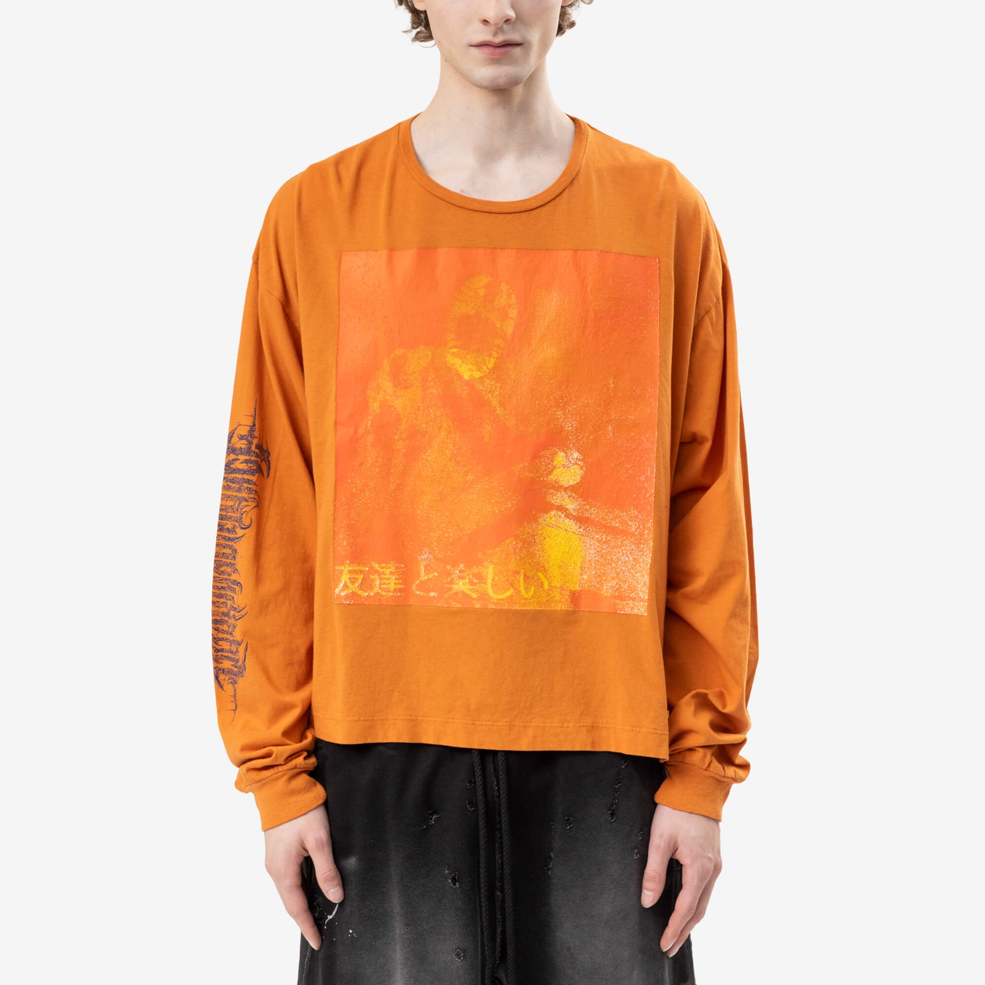 Marking Distance Fun with Friends Long Sleeve T-Shirt Safety Orange-1