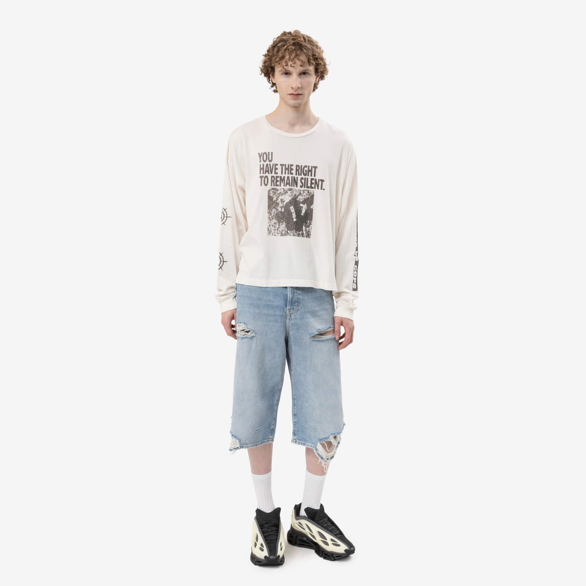 Marking Distance Miranda Long Sleeve T-Shirt Natural White-2