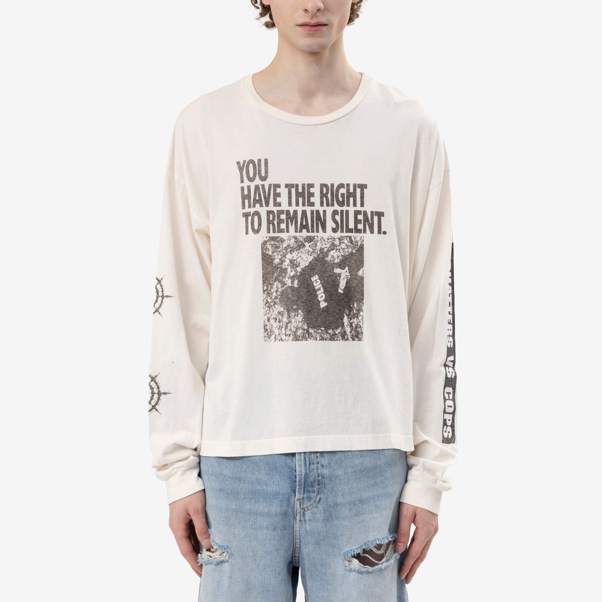 Marking Distance Miranda Long Sleeve T-Shirt Natural White-1
