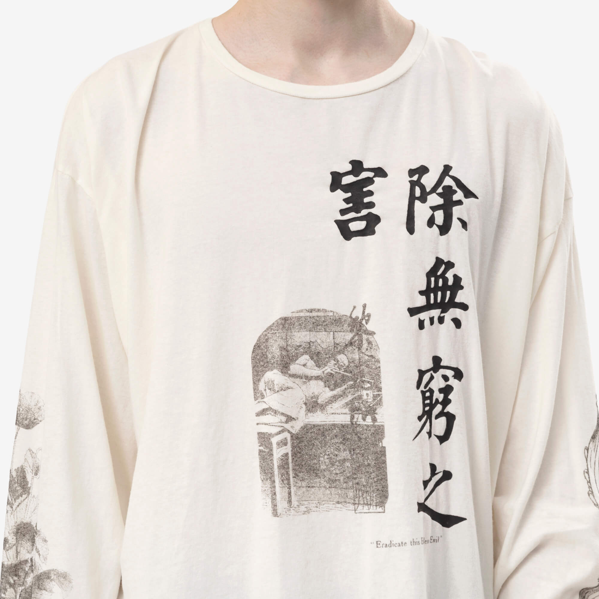 Marking Distance Poppy Long Sleeve T-Shirt Natural White-5