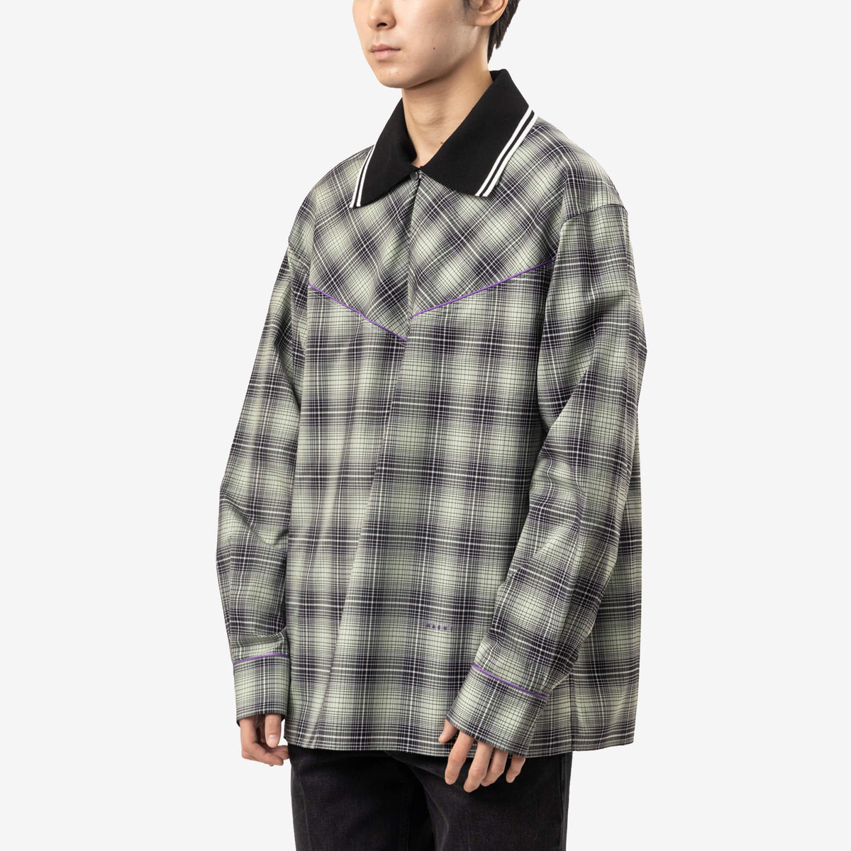 MARNI Degrade Western Check Shirt Waterfall-3