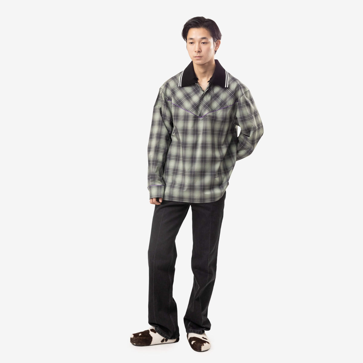 MARNI Degrade Western Check Shirt Waterfall-2