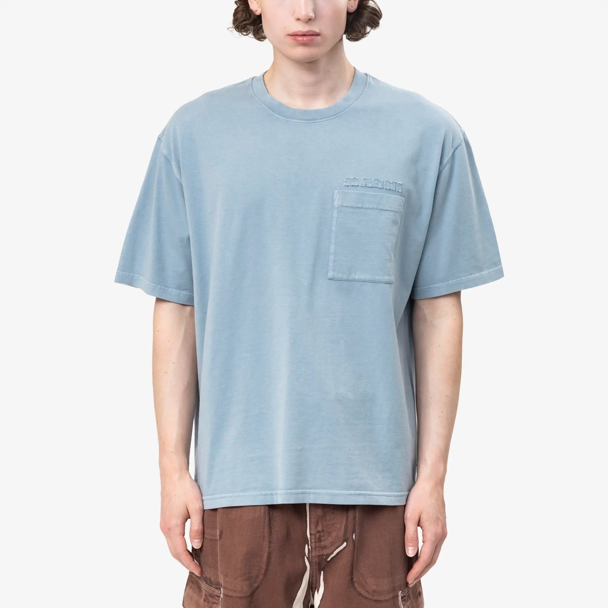 MARNI Marni Patches Pocket T-Shirt Sky - 1