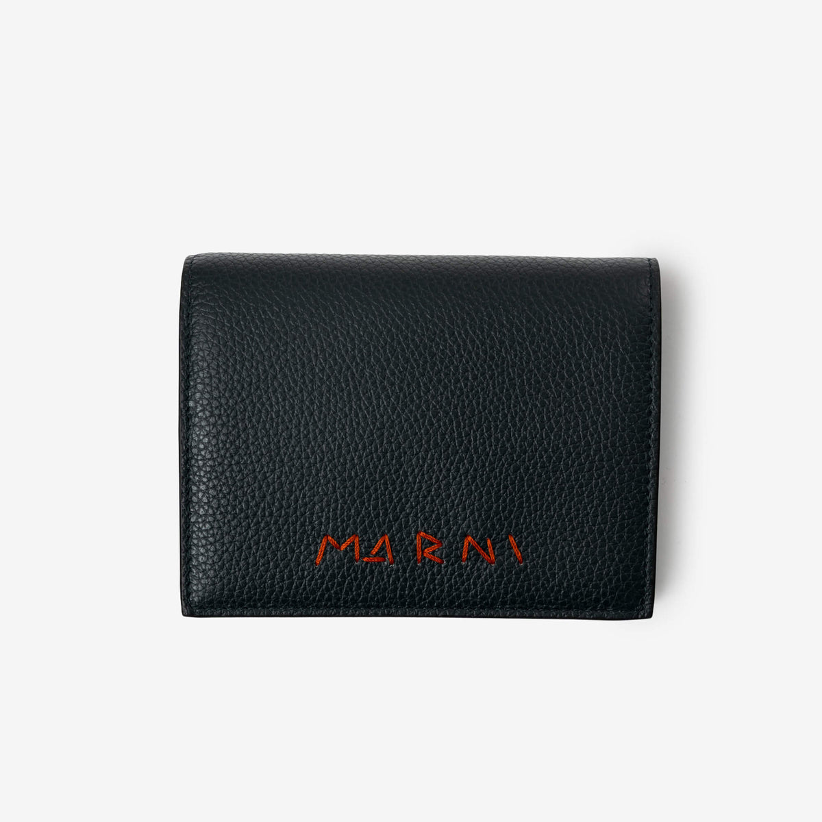 MARNI Mending Bifold Leather Wallet Dark Petrol-1