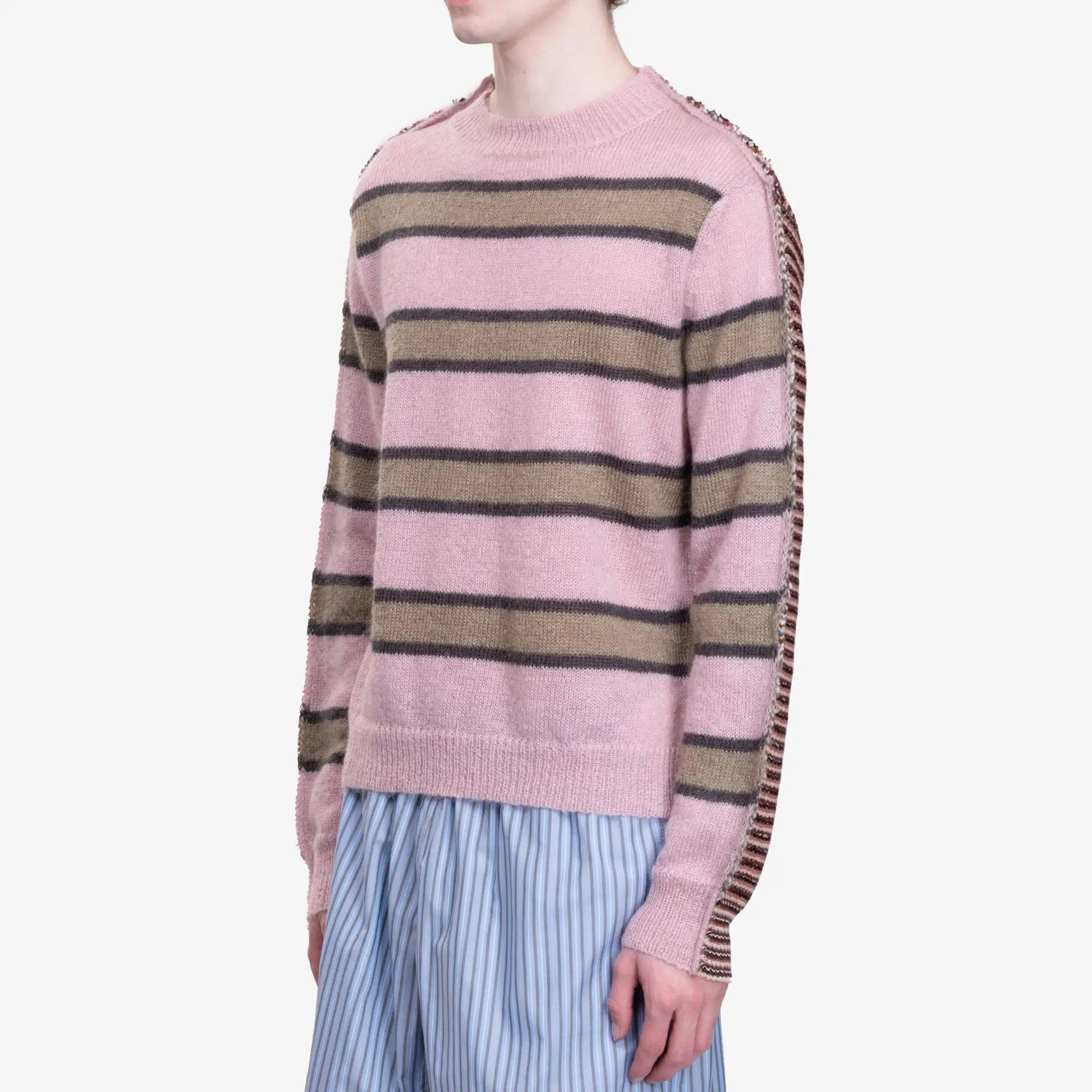 MARNI Mix Stripe Sweater Soft Pink - 3