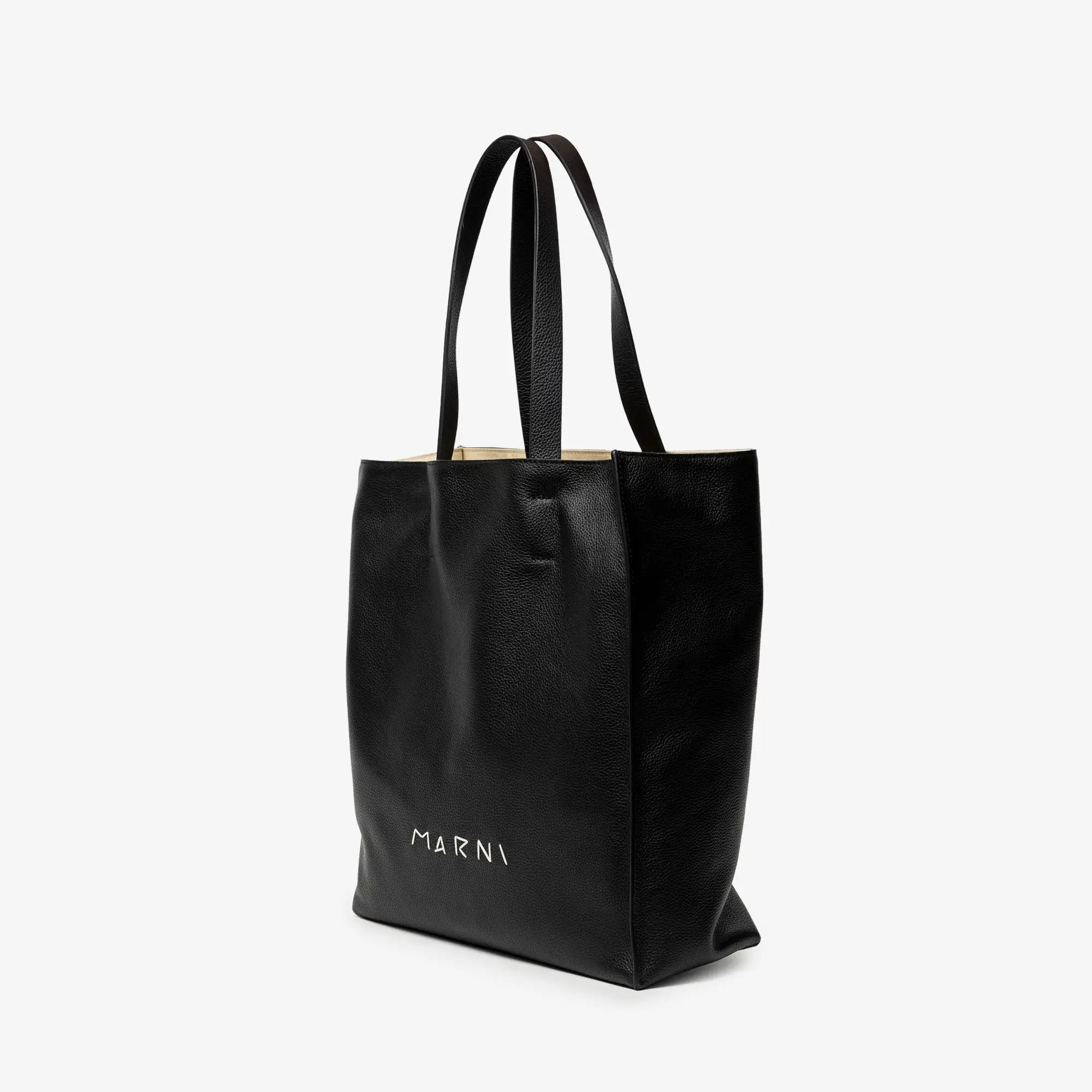 MARNI Museo Leather Mending Tote Black - 3