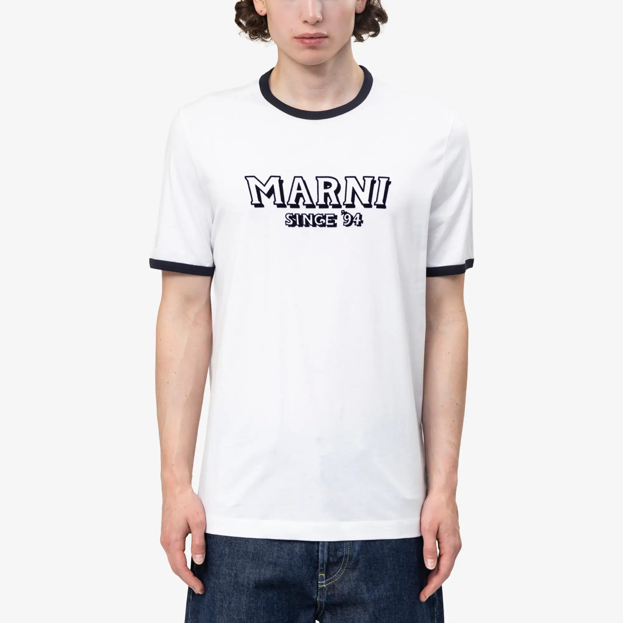 MARNI Since 94 Contrast Trim T-Shirt Lily White - 1