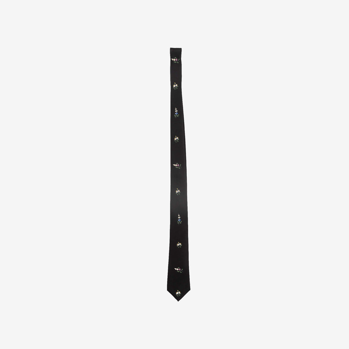 MARNI Spare Flowers Habotai Silk Tie Black-1