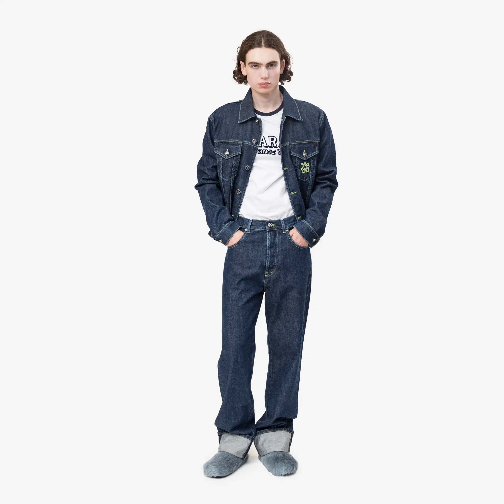 MARNI Unwashed Blue Denim Trucker Jacket Blue - 2