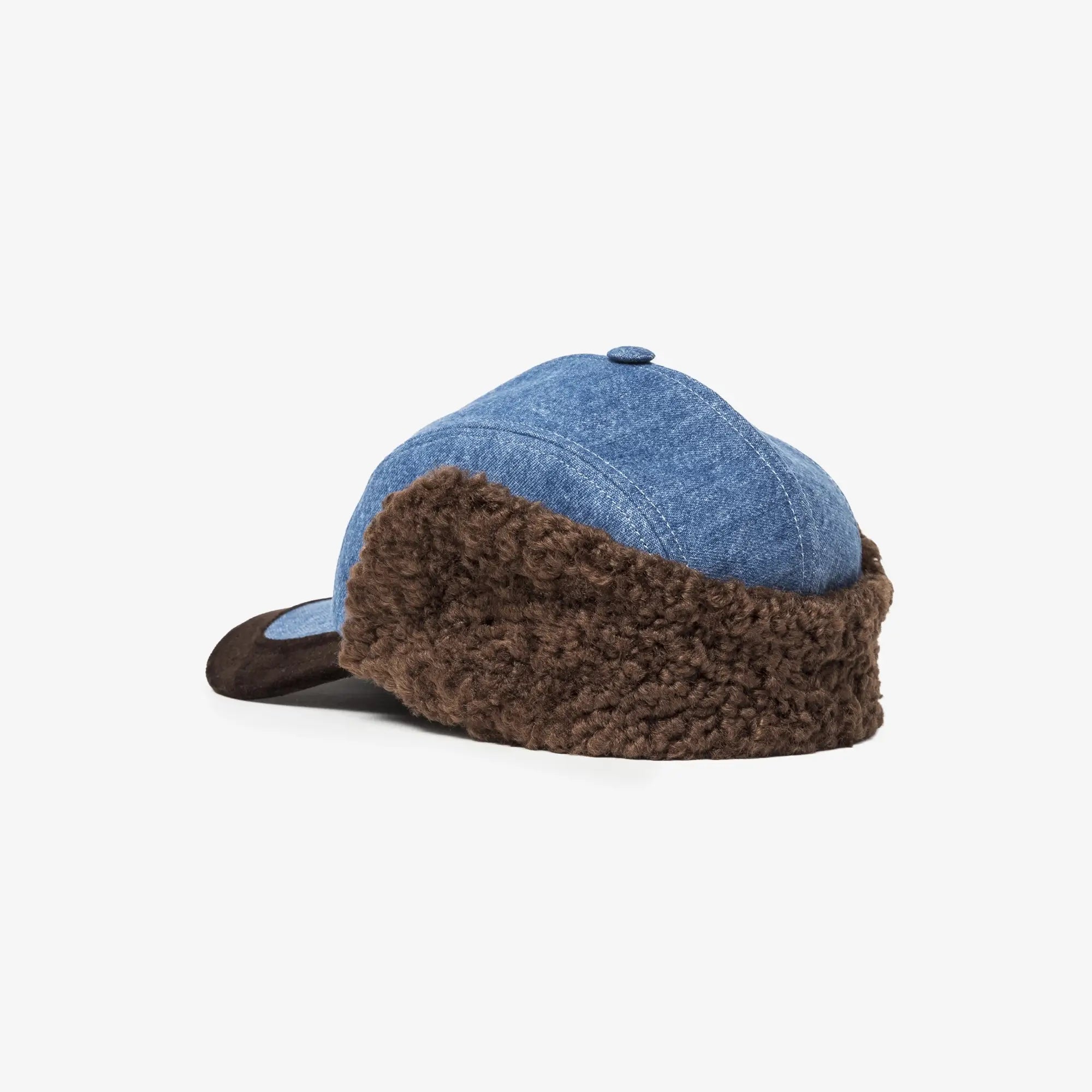 MARNI Washed Bull Denim Trapper Hat Deep Blue - 4
