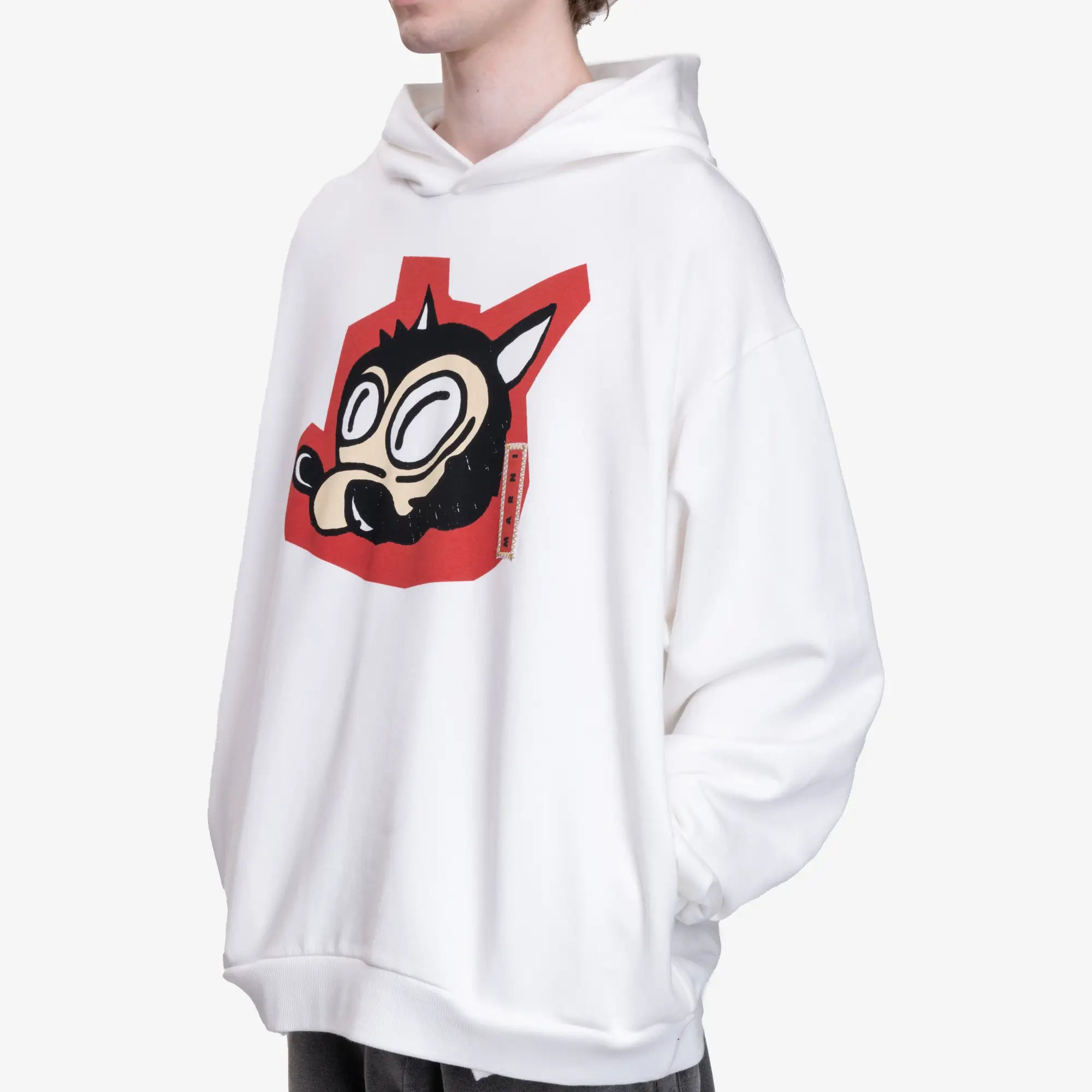 MARNI Wolf Hoodie Lily White - 5