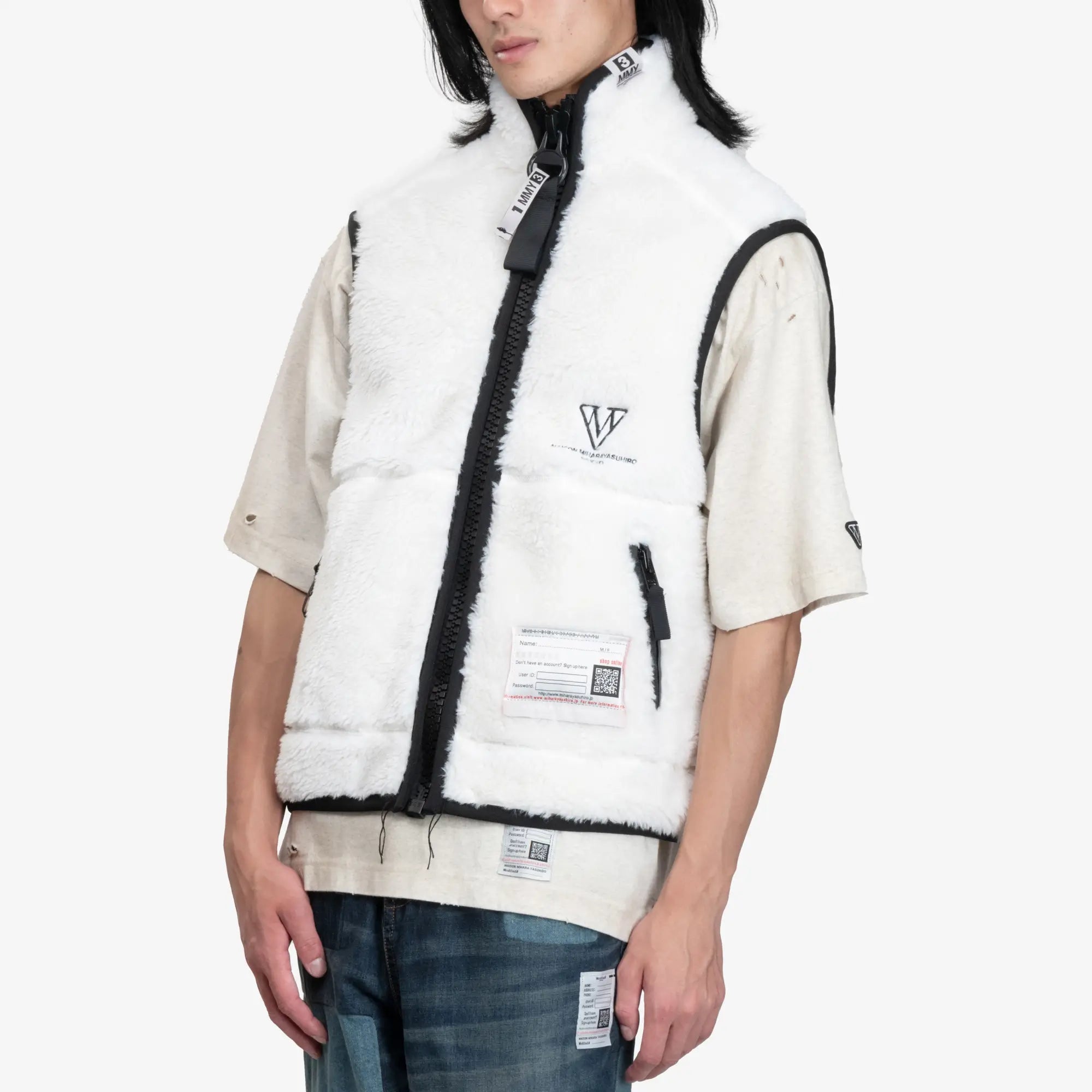 Mihara Yasuhiro Amateur Sewn Wide Back BOA Vest White - 3