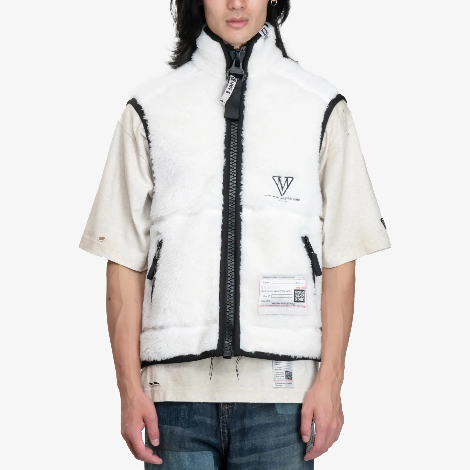 Mihara Yasuhiro Amateur Sewn Wide Back BOA Vest White - 1