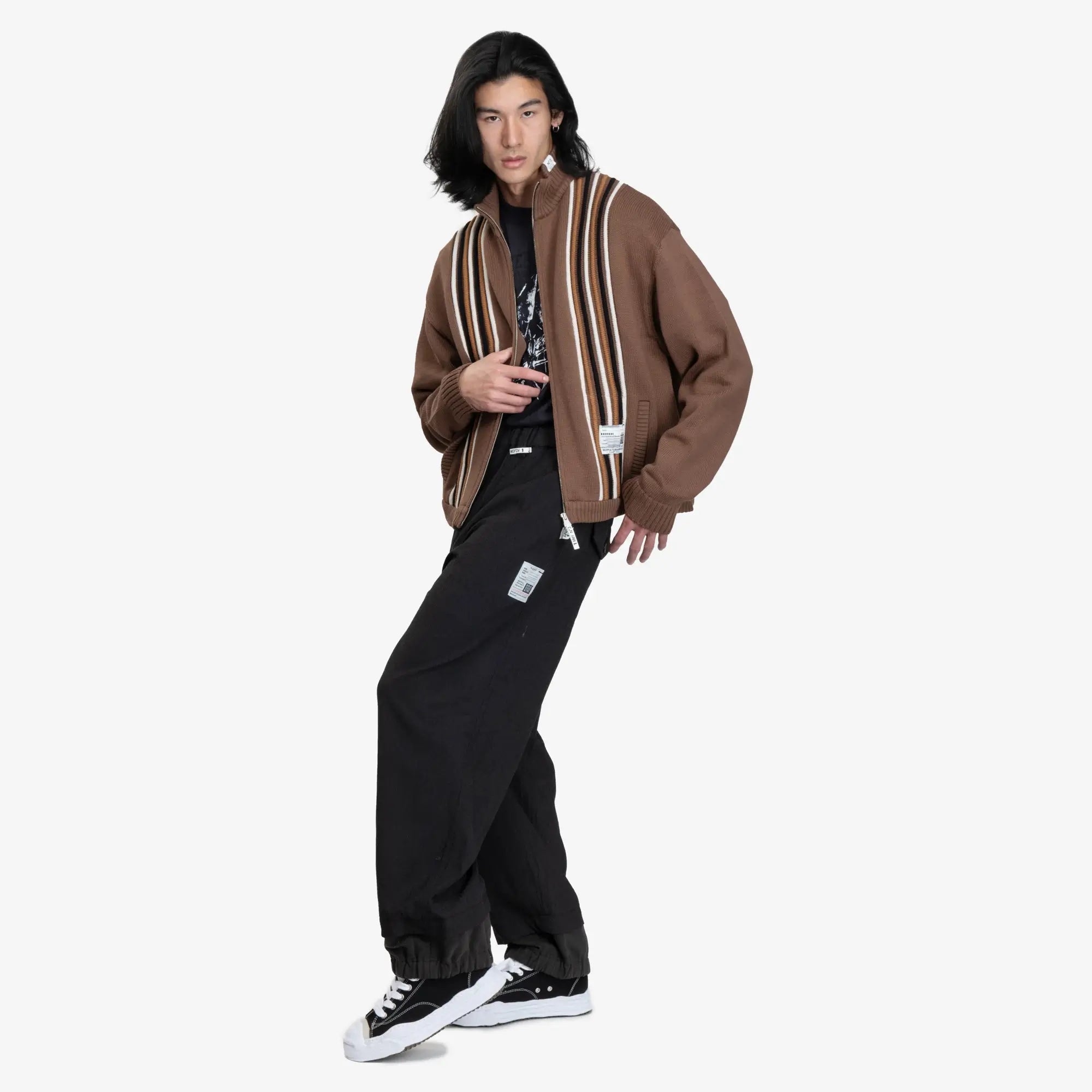 Mihara Yasuhiro Bedwin Bulky Knit Zip Cardigan Brown - 2